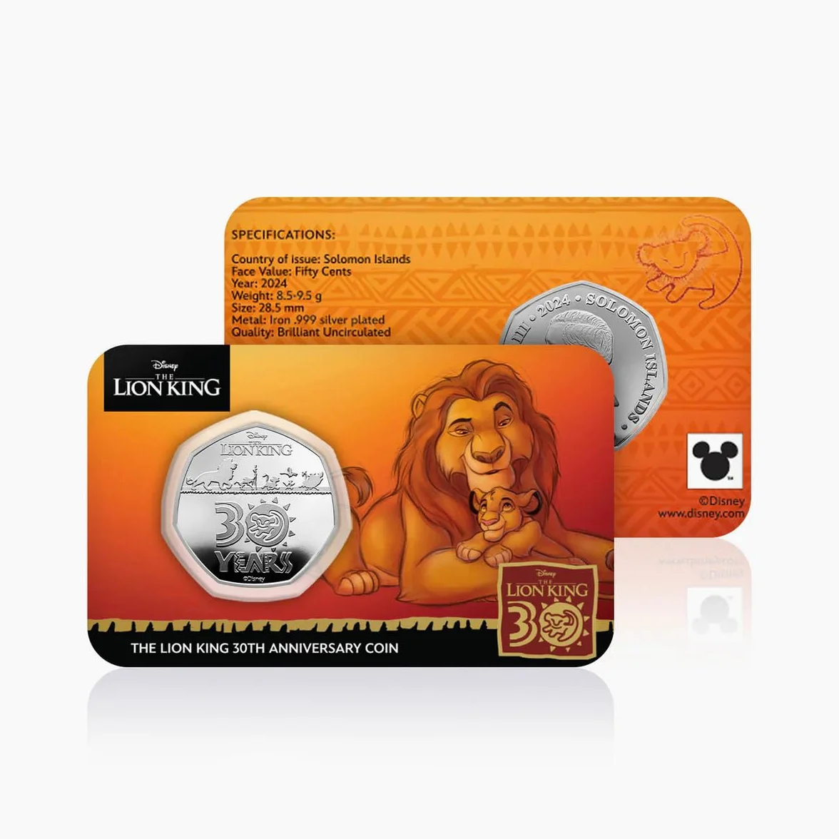 FANTASY CLUB Moneda 30º Aniversario de El Rey León Coleccionable de 29.5 mm – Edición 2024 un Homenaje a un Clásico de Disney