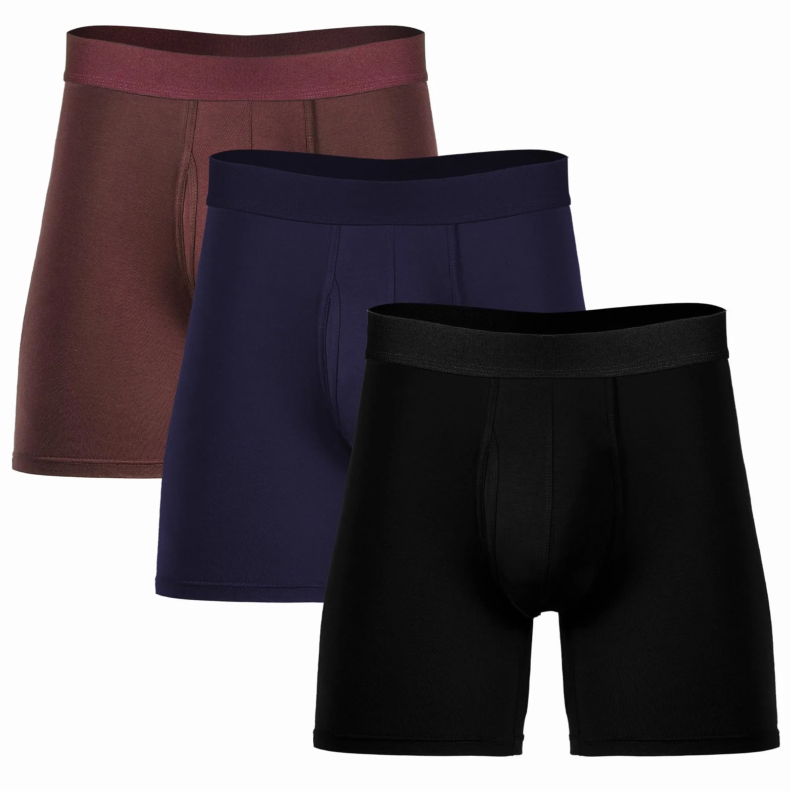 Calzoncillos Hombre Boxer Deportivos Pack 3 95% Fibra de Bambú 5% Elastano Ropa Interior Extra Larga