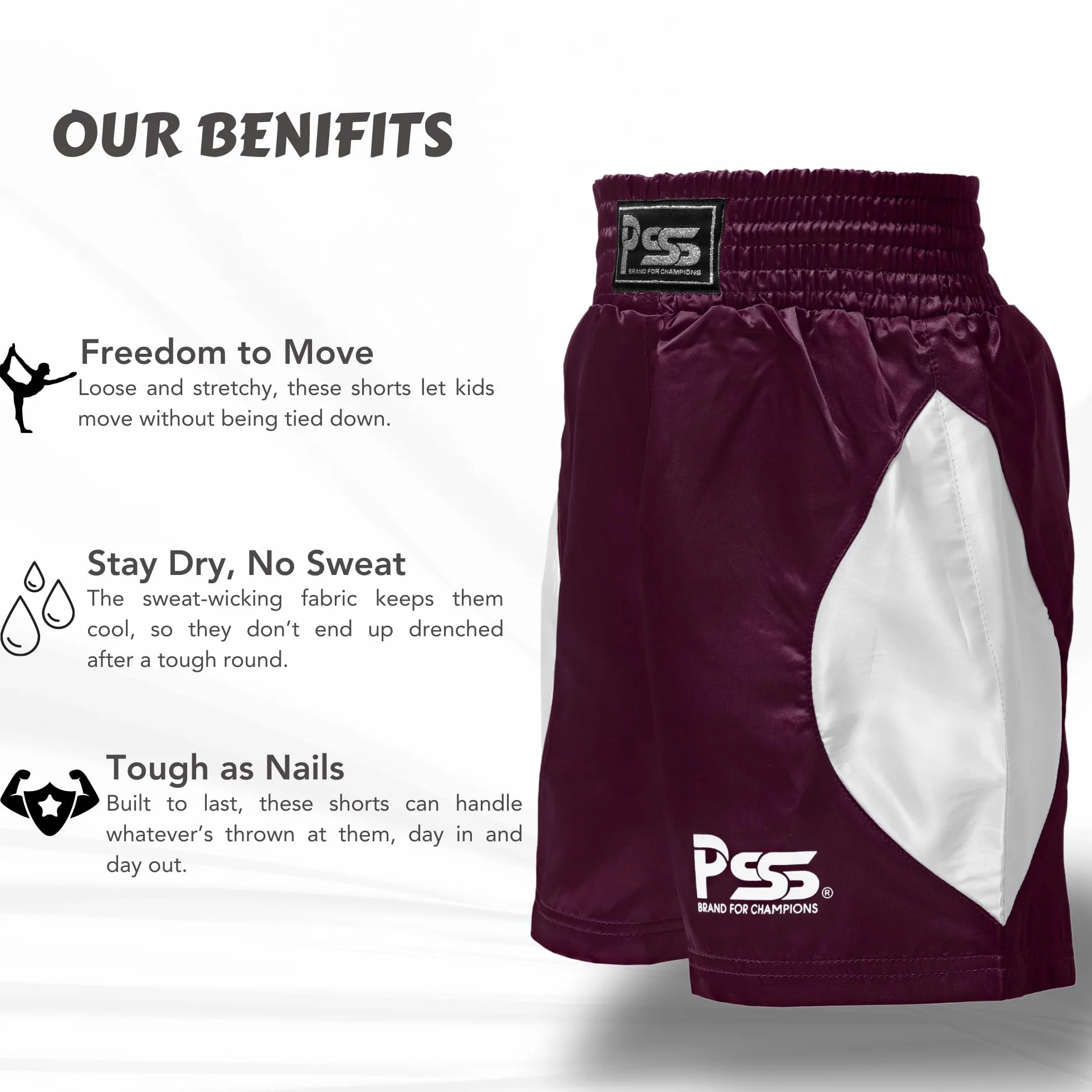 PSS Ultimate Uniforme de boxeo para niños Juego de 2 piezas Ligero Transpirable