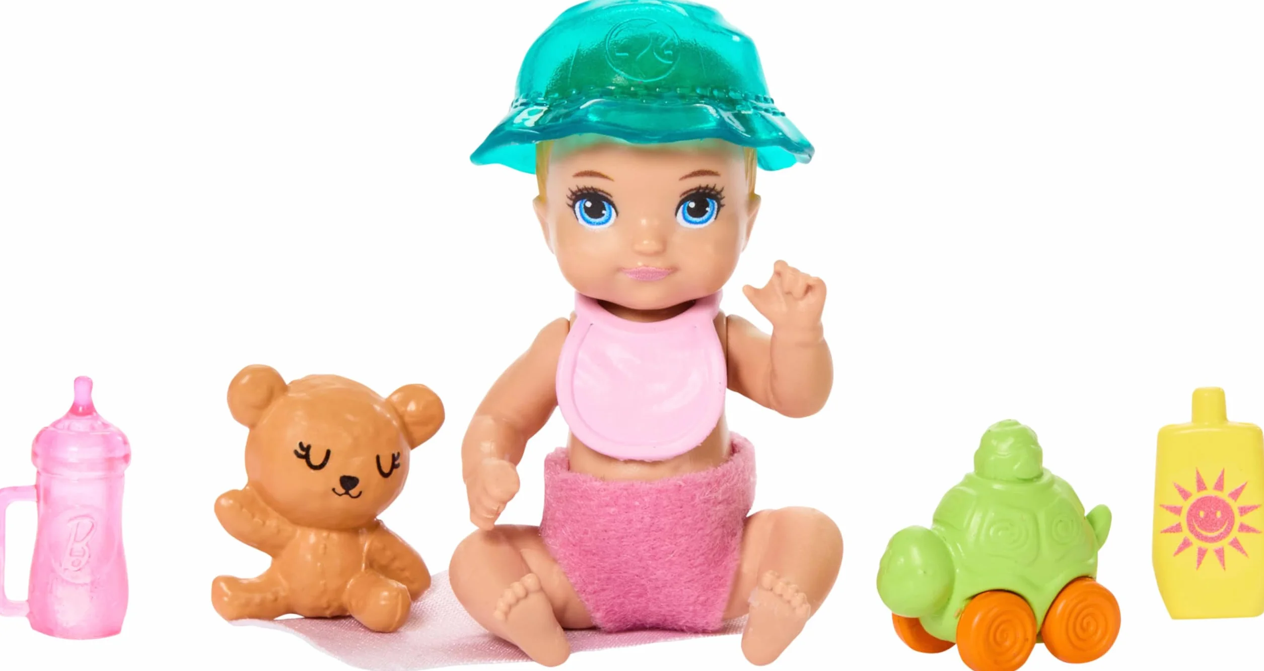 Barbie Skipper Babysitters Inc. Conjunto con muñeca Morena, muñeca Rubia, Cochecito con Sillita de Coche Desmontable y 7 Accesorios, JJB42