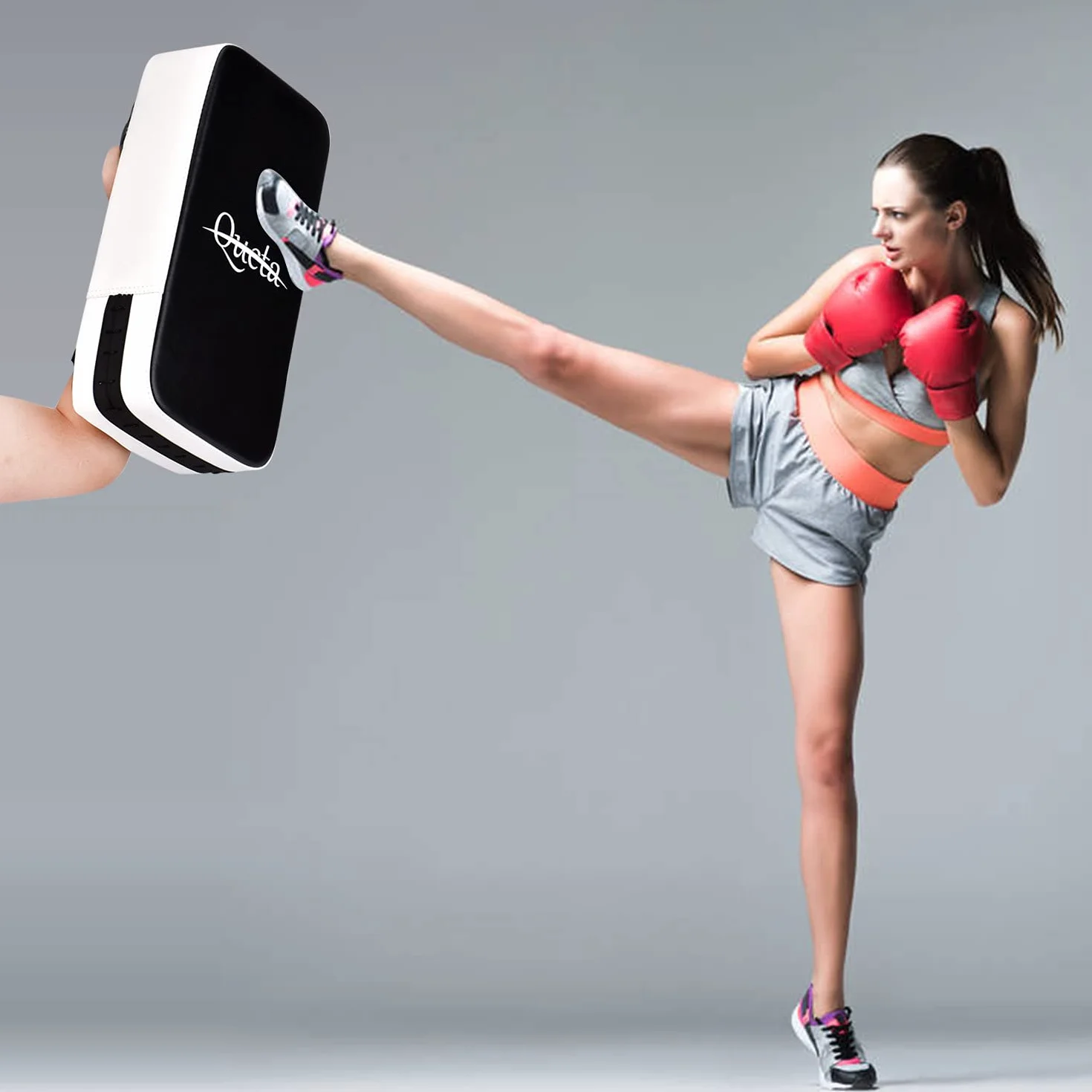 Almohadillas de impacto de piel sintética para kickboxing, boxeo tailandés, karate, UFC y MMA (2 unidades)