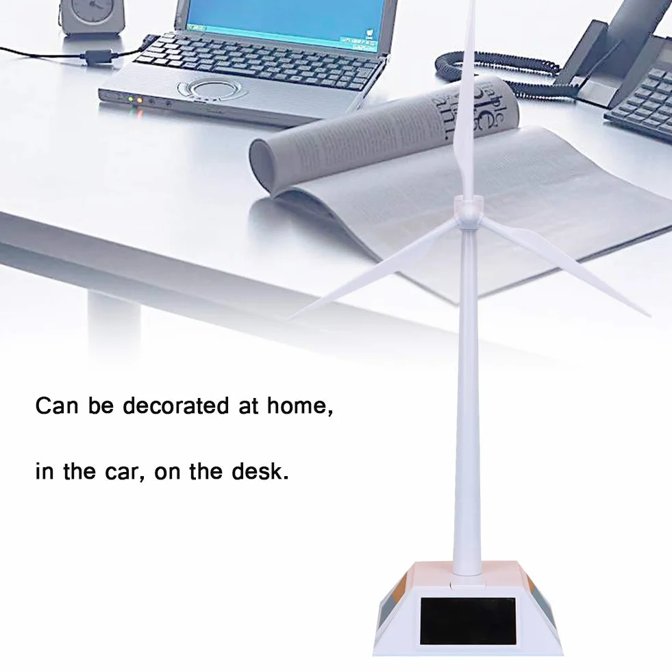 Modelo de Molino de Viento Solar de Ciencia, Modelo de Edificio de Energía Solar Delicado Juguete Turbina Eólica Juguete Educativo Temprano para Niños, Plástico, con Soporte de Pantalla y Placa