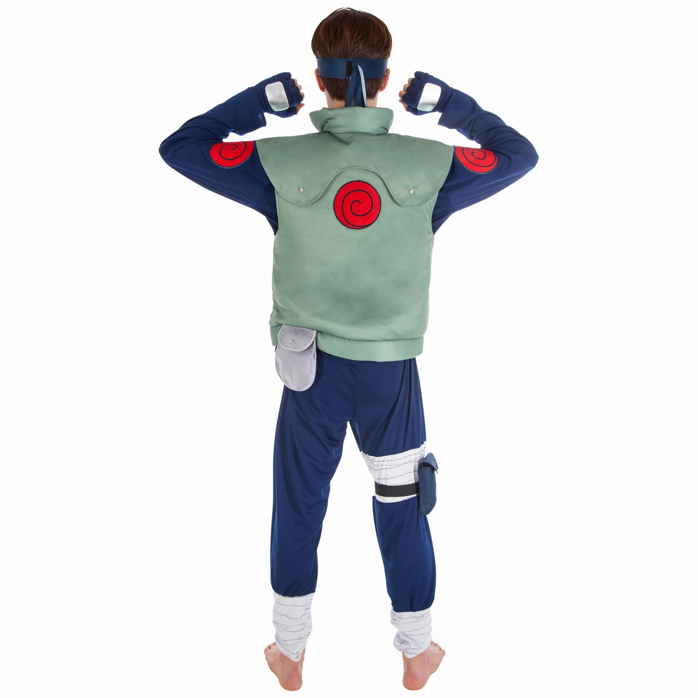 Chaks Disfraz de Kakashi Hatake Naruto Hombre | Disfraz oficial de Naruto, conjunto de 8 piezas con chaleco, pantalones, máscara y cinta para la frente para Carnaval