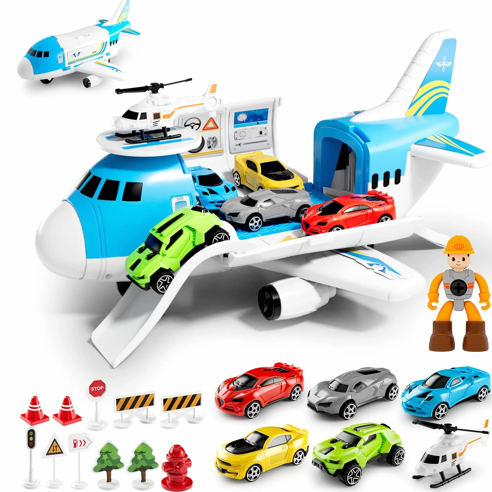 Avión de Transporte de Carga, Coches de Juguete, Regalo para Niños Mayores 3 Años