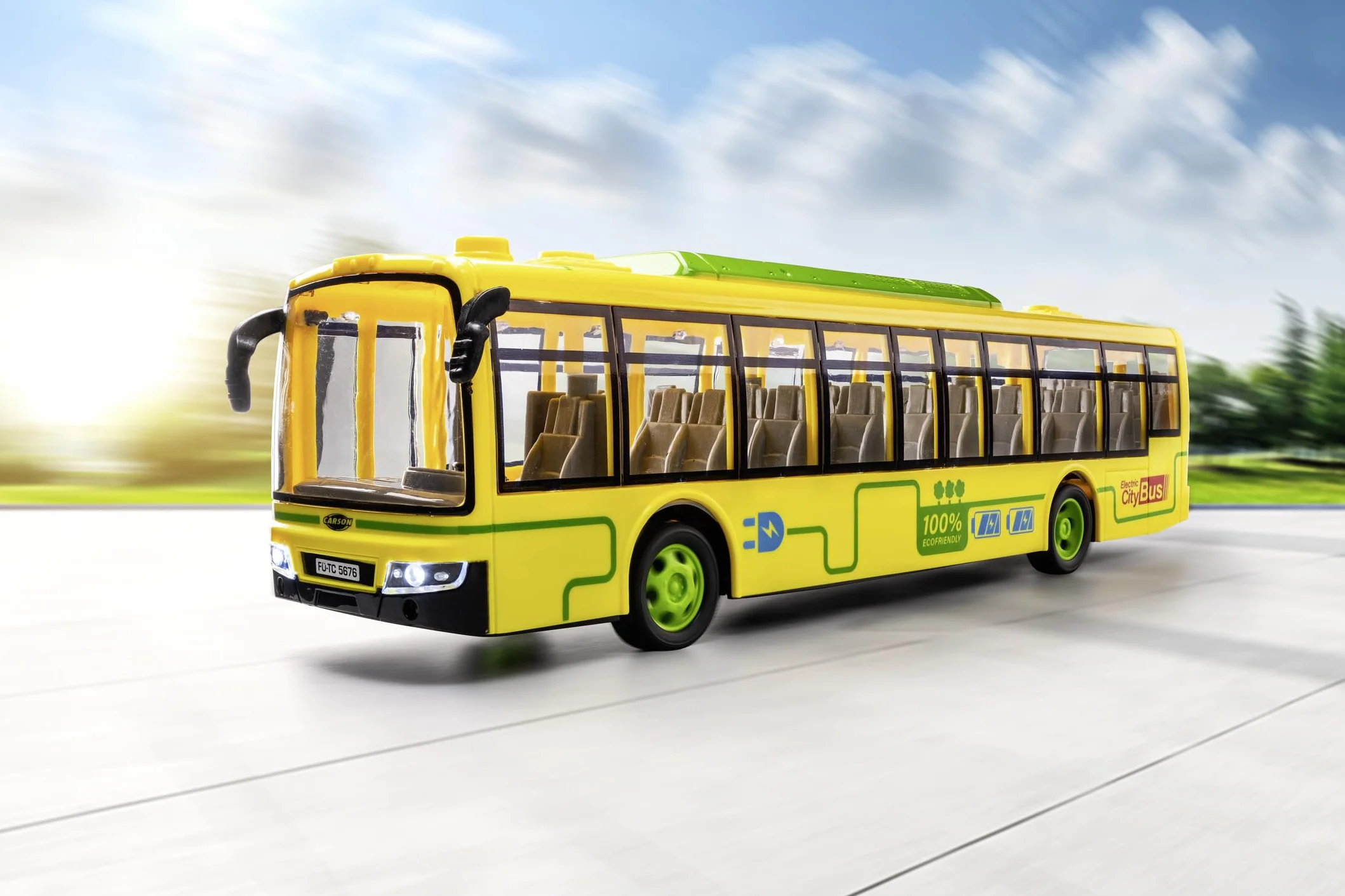 Carson 500404282 Electric City Bus 2.4GHz 100% RTR - 100% Listo para Conducir, autobús de Juguete, Coche de Juguete, Coche teledirigido, Tiempo de conducción Aprox. 60 min
