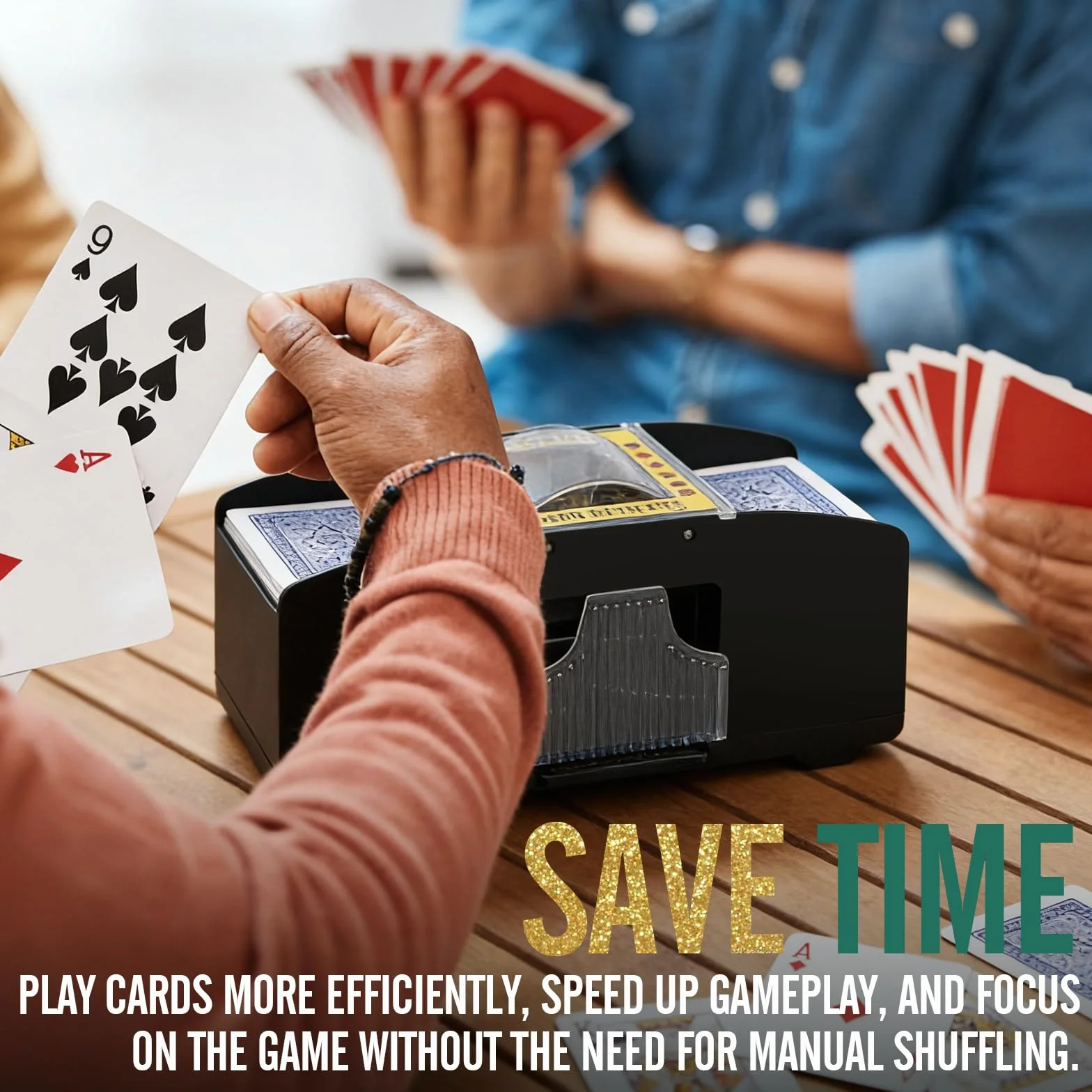 Barajador Automático de Cartas, Máquina Mezcladora de Cartas Eléctrica 2 Mazos para UNO, póquer, Texas Hold'em, Canasta, Blackjack