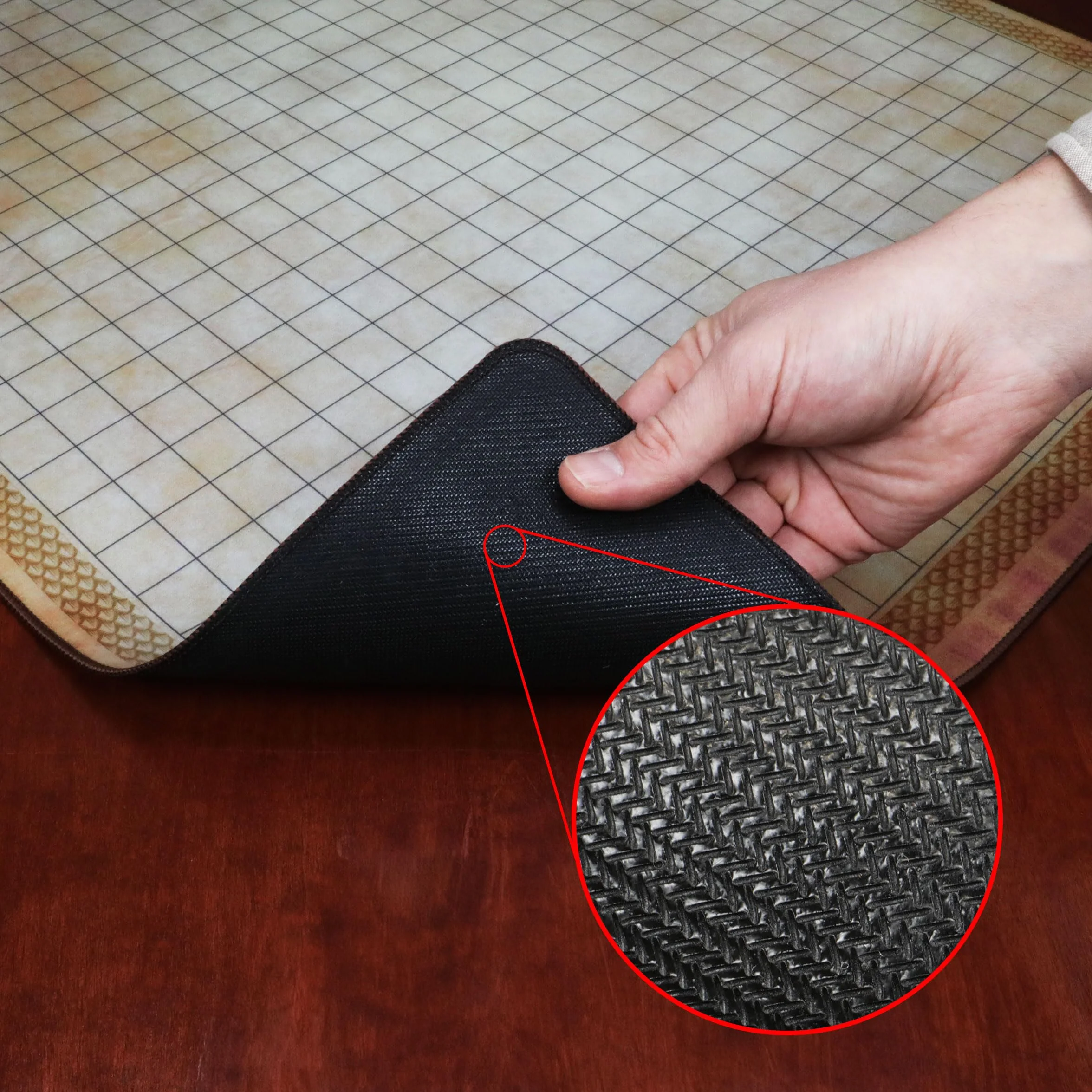 ENHANCE Deluxe RPG Grid Mat - Mapa de DND (61 x 91 cm) con Goma de Primera Calidad, Agarre Antideslizante, Sin Arrugas - Juego de Tapetes de DND de Borrado Húmedo en Seco
