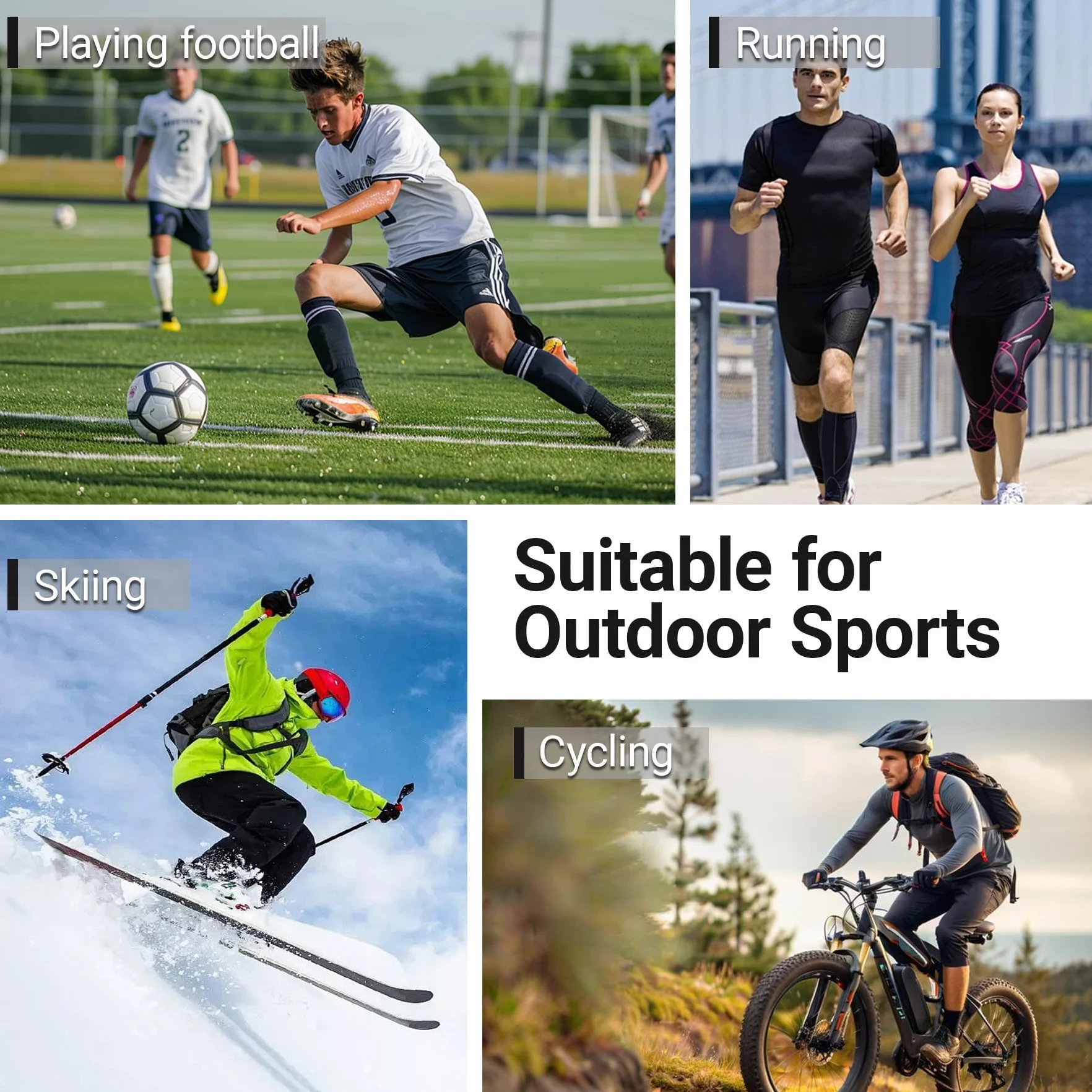 Protectores Tibias de Fútbol Espinilleras para Esquiar Funda Protección Pantorrillas Baloncesto Deportes