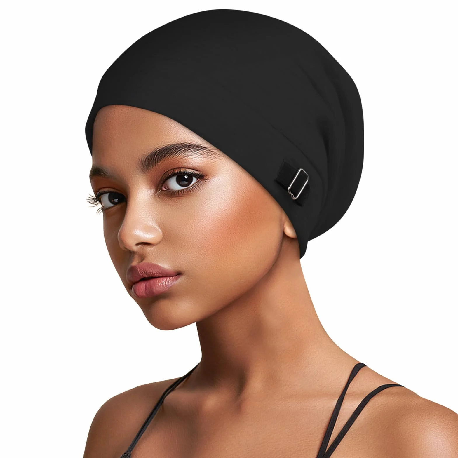 Gorro Satén para Dormir con Forro de Satén Ajustable Unisex Slouch Beanie Suave