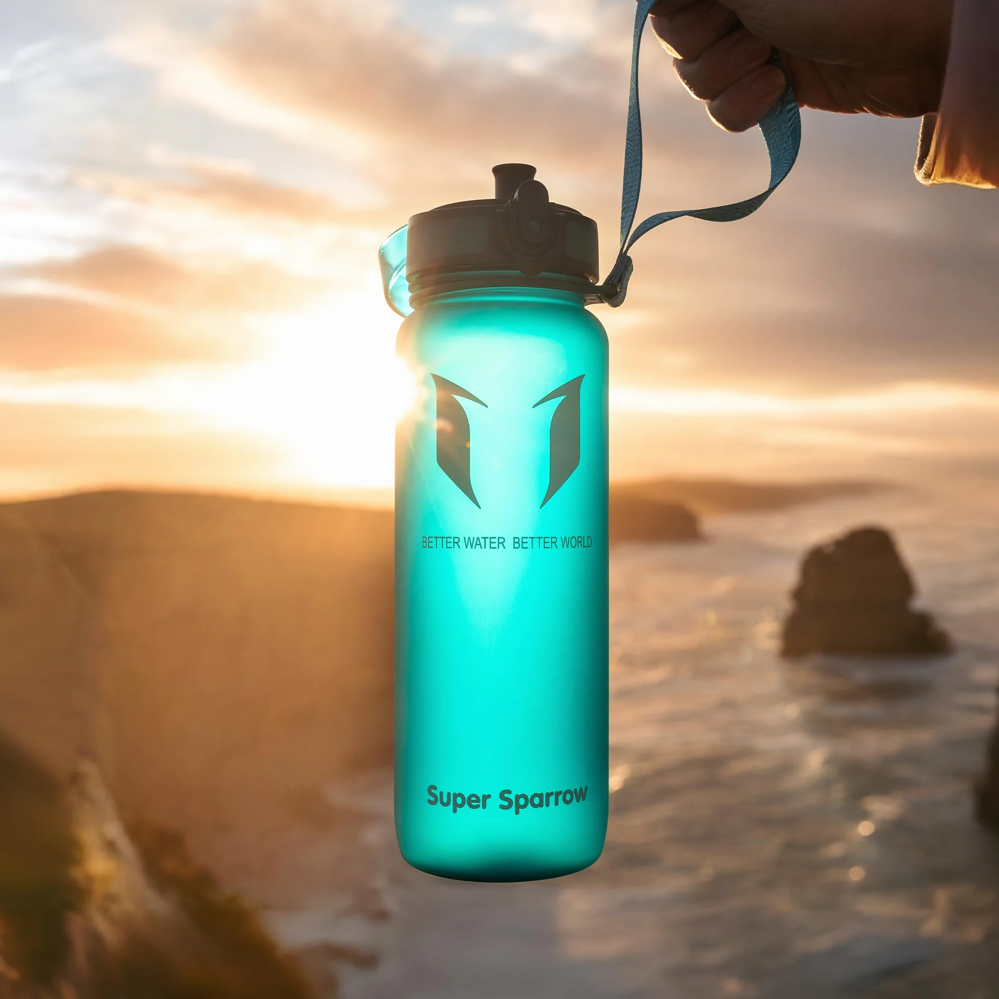 Super Sparrow Botella de Agua Deportiva Sin BPA 350ml 500ml 750ml 1000ml
