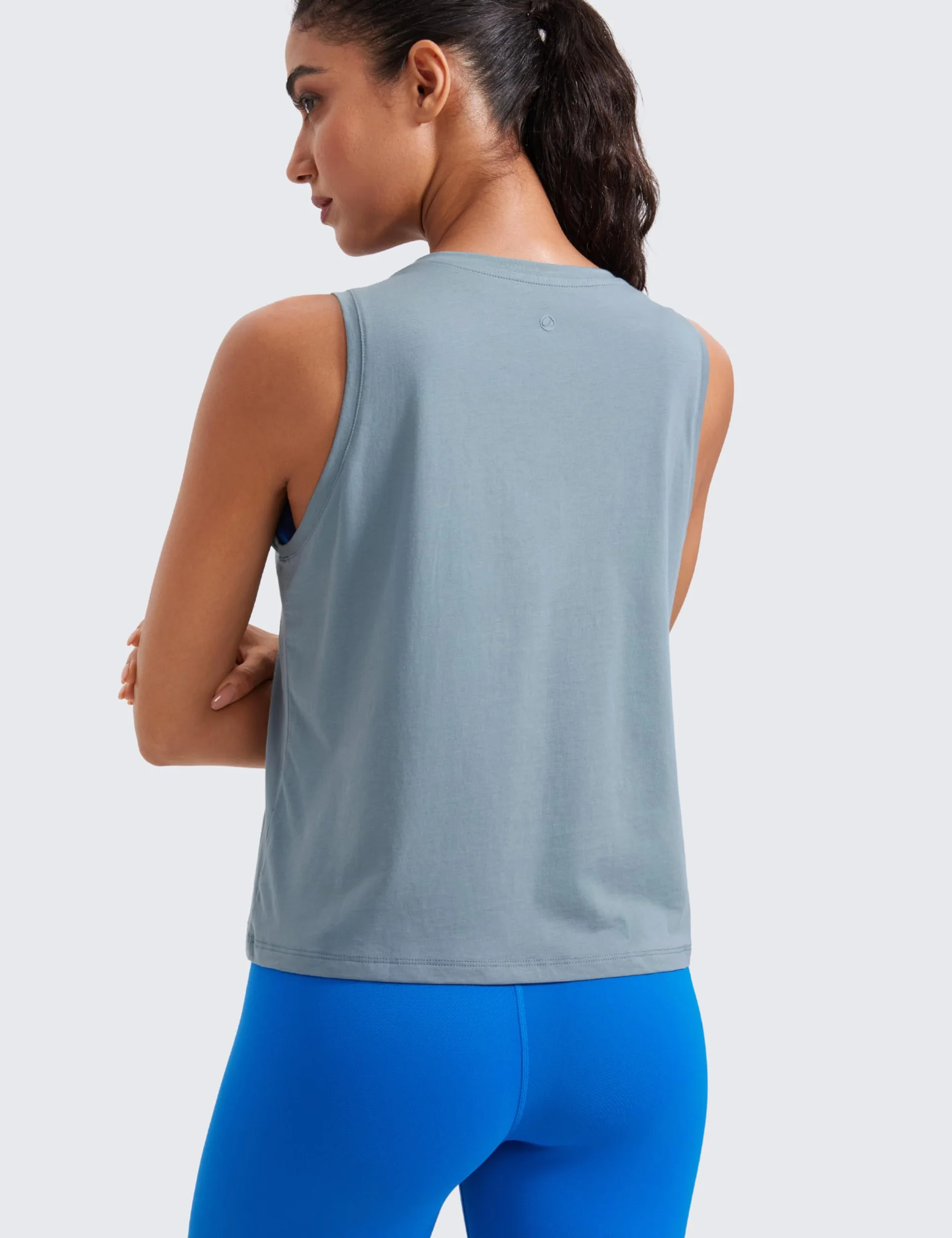 CRZ YOGA Mujer Camiseta Tirantes Sin Mangas Pima Algodón Ejercicio Gimnasio Yoga Running