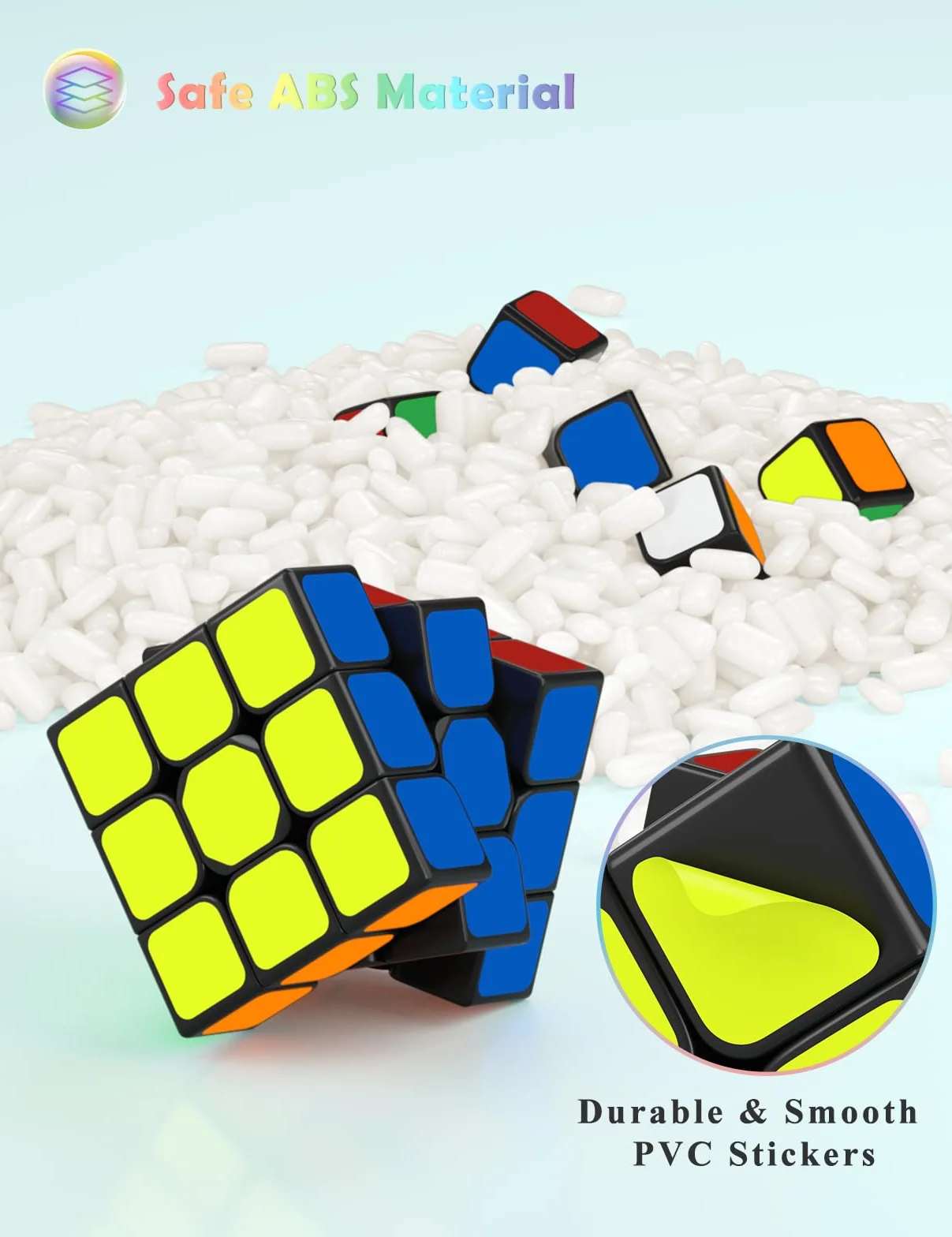 ROXENDA Speed Cube Set, Cubos de Velocidad 2X2 3X3 Speed Cube Originale Cubo Mágico con Instrucción