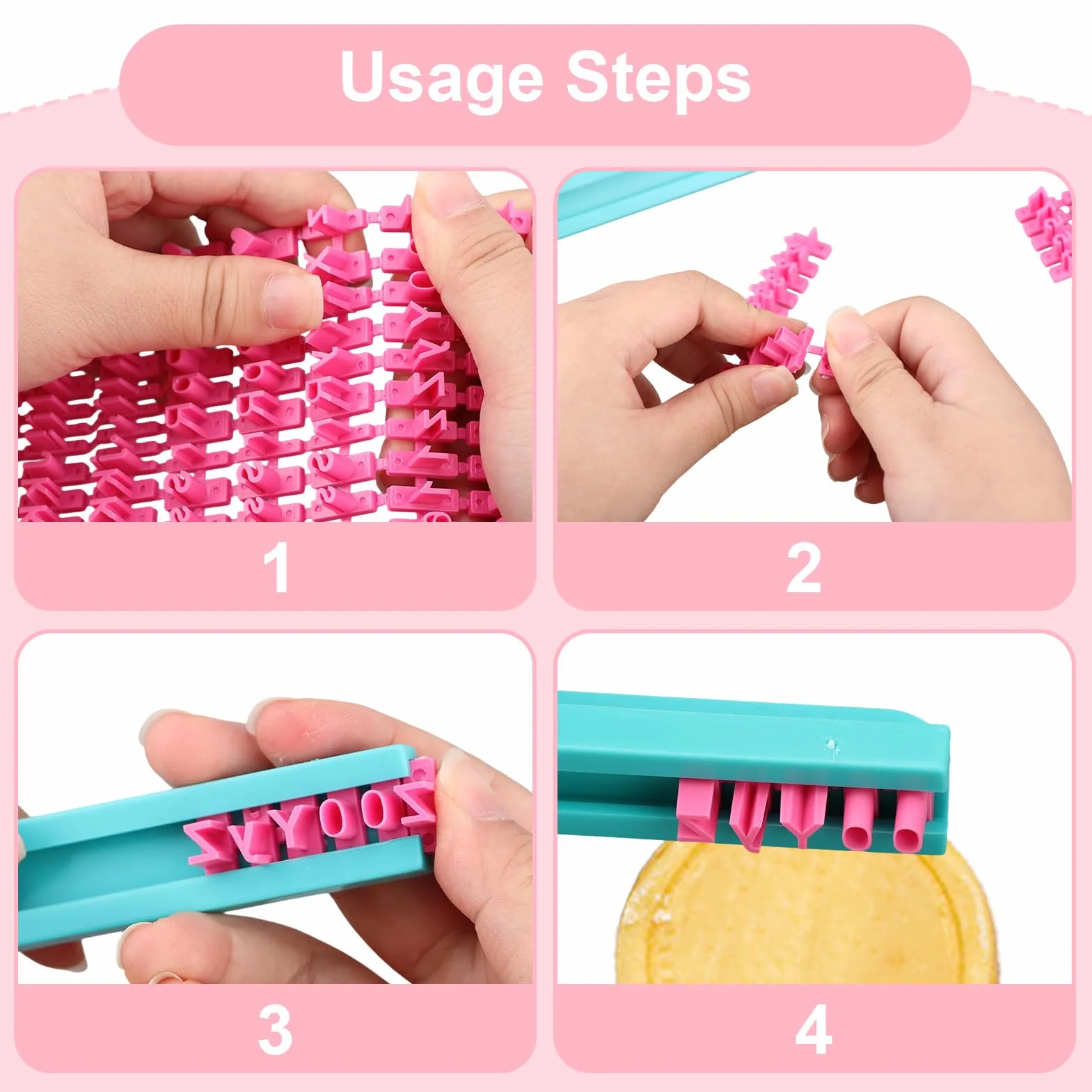 2PCS Moldes para Galletas con Sellos Letras Personalizables, Cortador con Alfabeto para Repostería Creativa, Sello de Letra Apto para Arcilla, Cerámica, Fondant y Masa