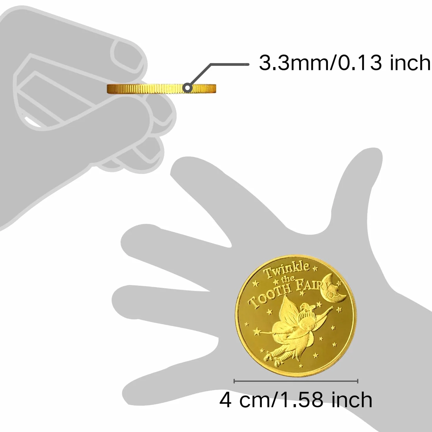 NLR Monedas Hada de Dientes [4 Unidades] Hada de Dientes Monedas Experiencia para el Diente perdido Niños