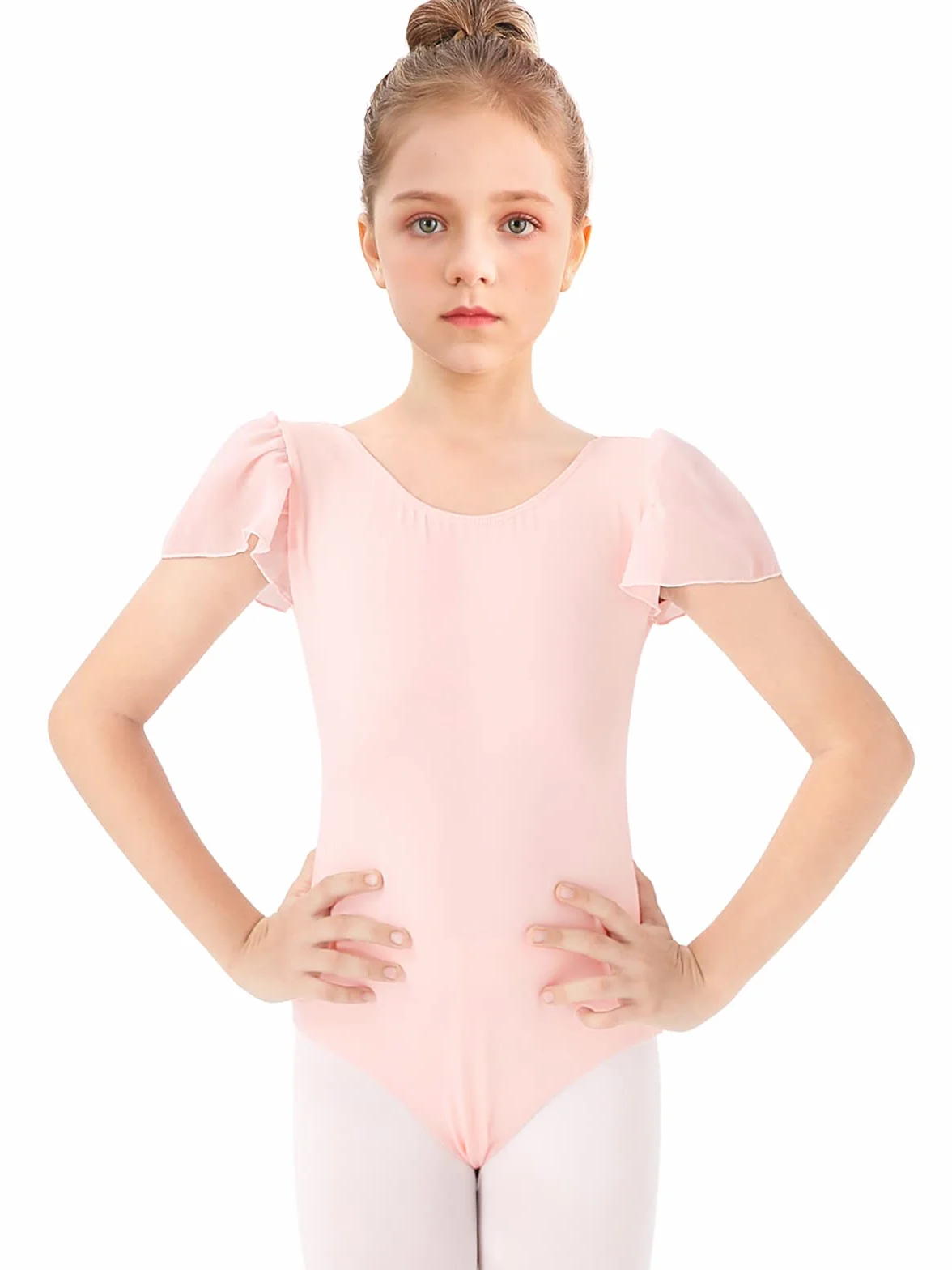 Maillot Ballet Niña Leotardo Danza Manga de Soplo 3-12 Años