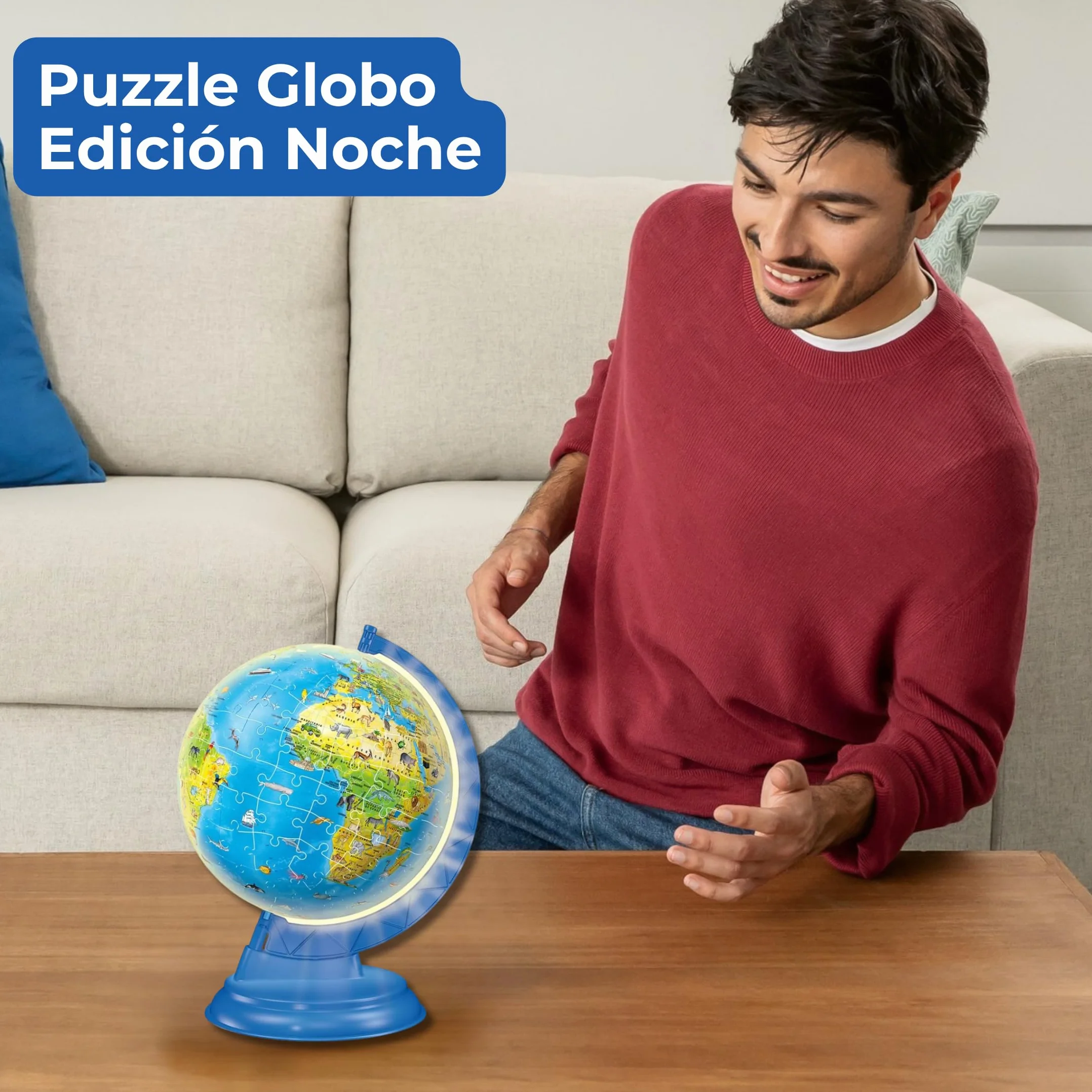Ravensburger Puzzle 3D Globo Terráqueo con Luz | 180 Piezas | Maquetas para Montar | Regalos Niños 6 Años