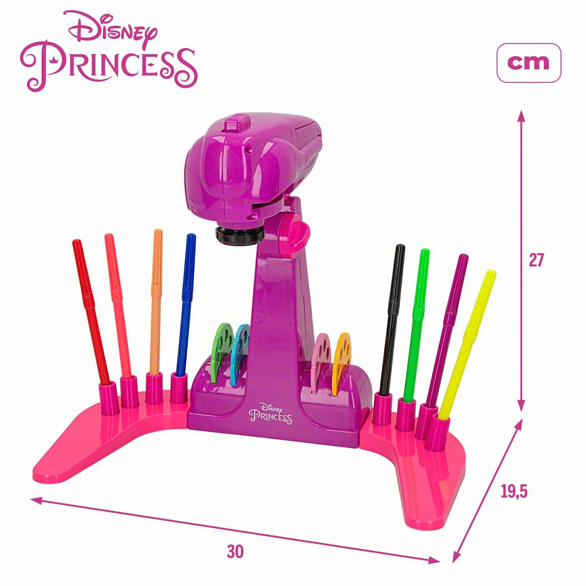 Lisciani Giochi - Escuela de dibujo con proyector de PRINCESAS DISNEY - Para niños a partir de 3 años - Aprende a dibujar con modelos proyectados - Incluye modelos, papel y lápices - Juego creativo