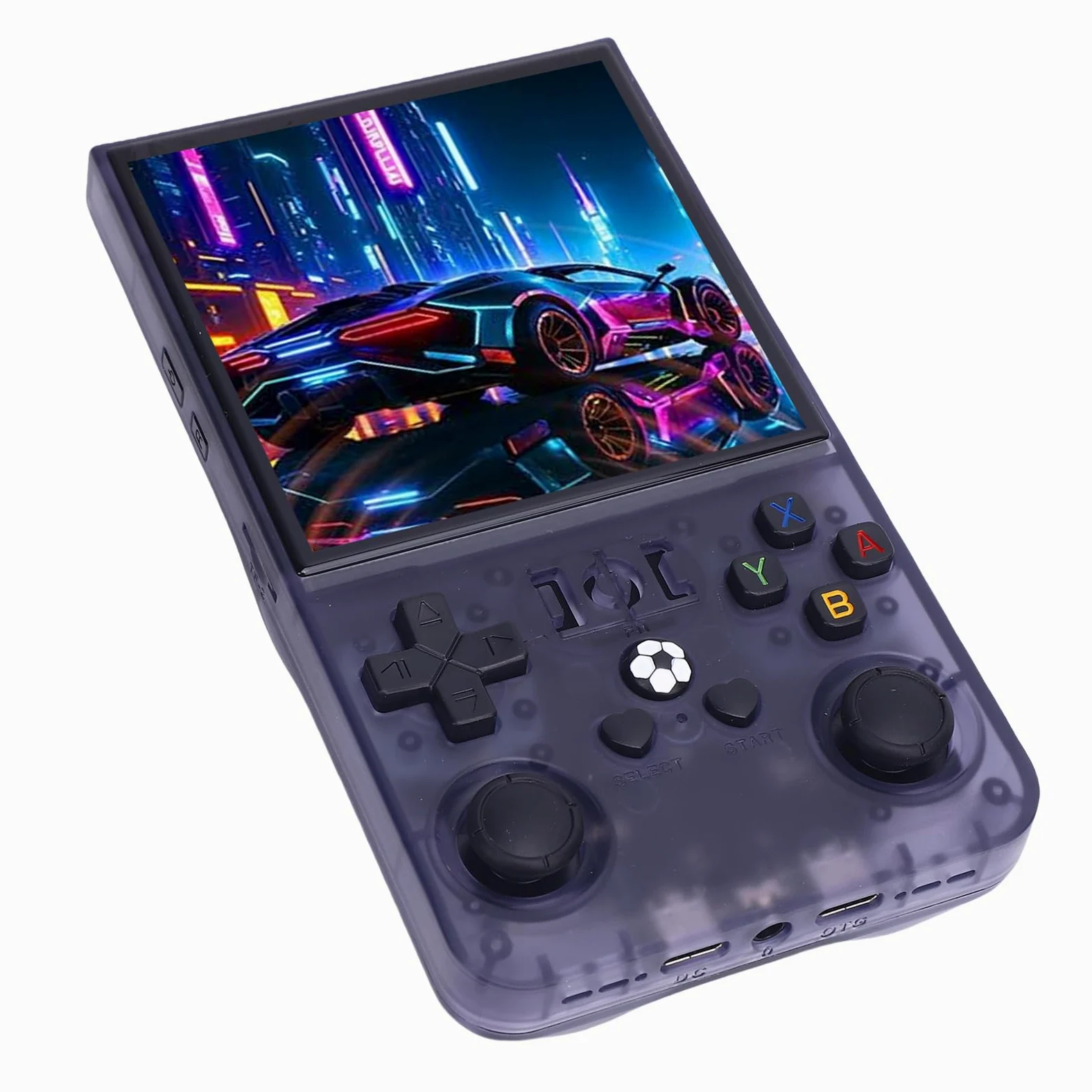 Consola de Videojuegos Portátil Portátil Pantalla 4.0 Pulgadas 720x720, Joysticks Dobles, Batería 4000mAh para Viajes, Gris, Más de 30 Emuladores, CPU RK3326 Quad Core, (128G)