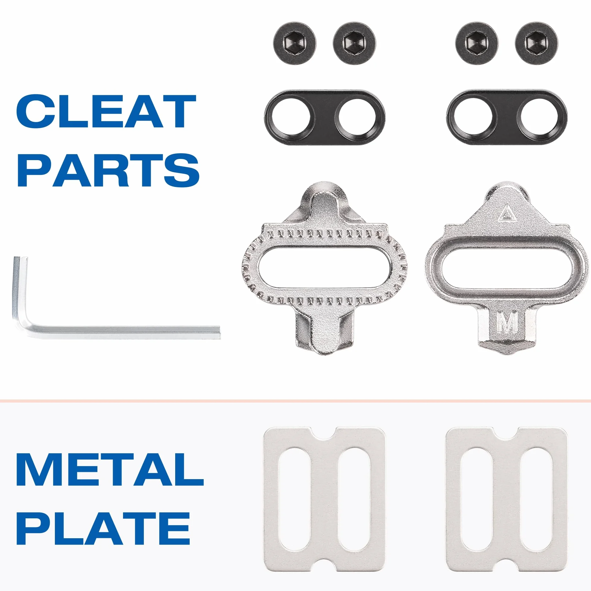 GEWAGE Calas SPD compatibles Pedales Shimano 2 Orificios Acero CrMo Antideslizantes