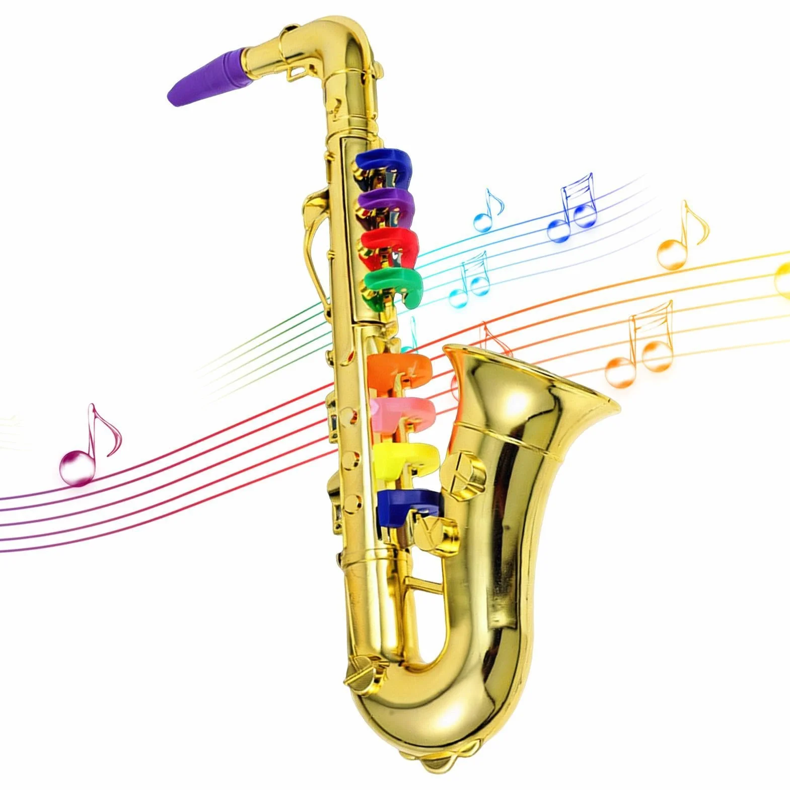 Saxofón Infantil | Instrumento Musical Infantil - Educativo para Aprender Música,para Regalo de Cumpleaños, , Actuaciones Escolares y Juego de Roles
