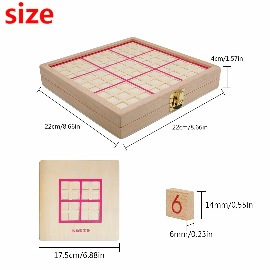 Andux Zone Sudoku Tablero Caja 3-en-1 De Madera Número de Lugar Juguete SD-03 (Rosado)