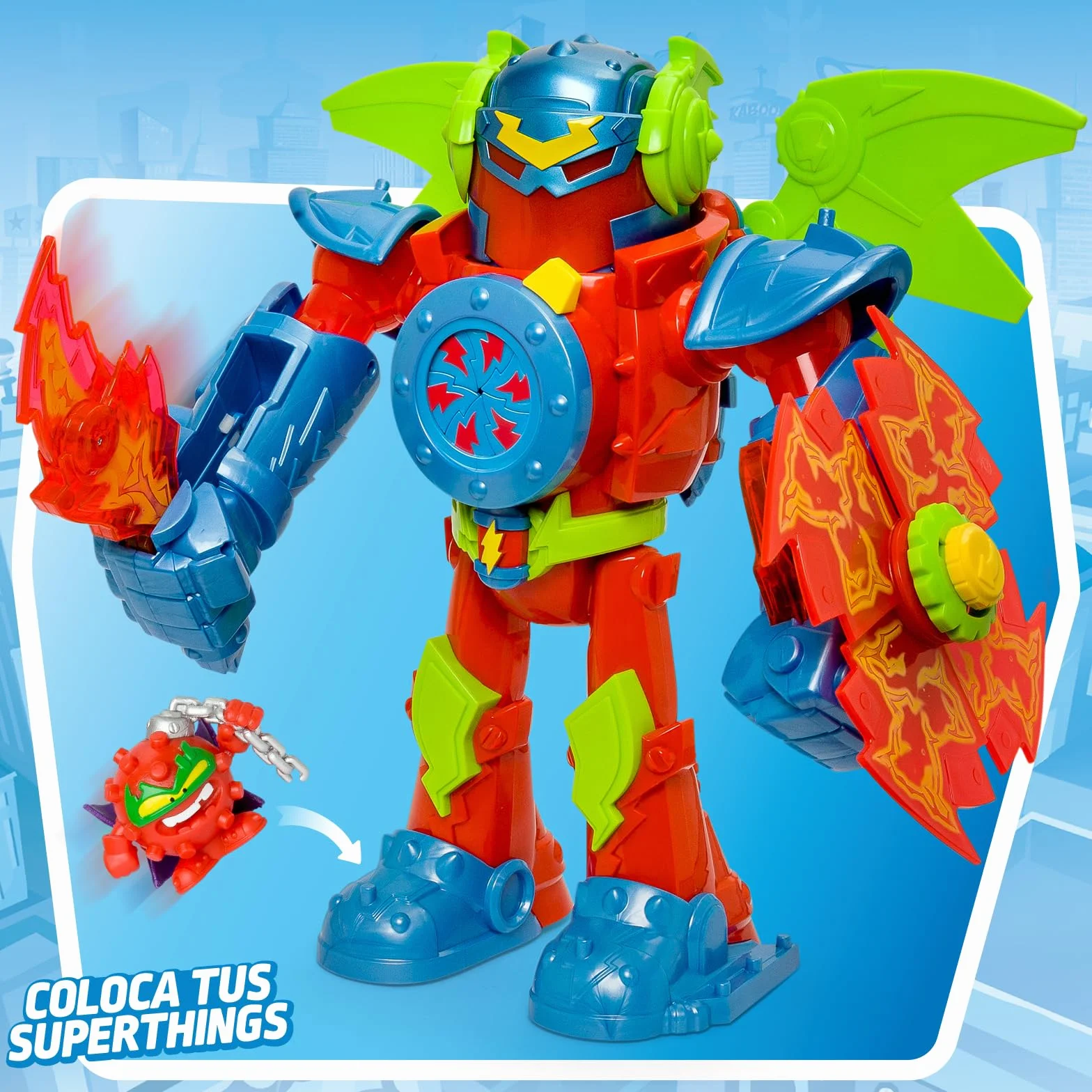 SUPERTHINGS KAZOOM Power Titan Fury Robot z Espada, Escudo, Alas y Disparador