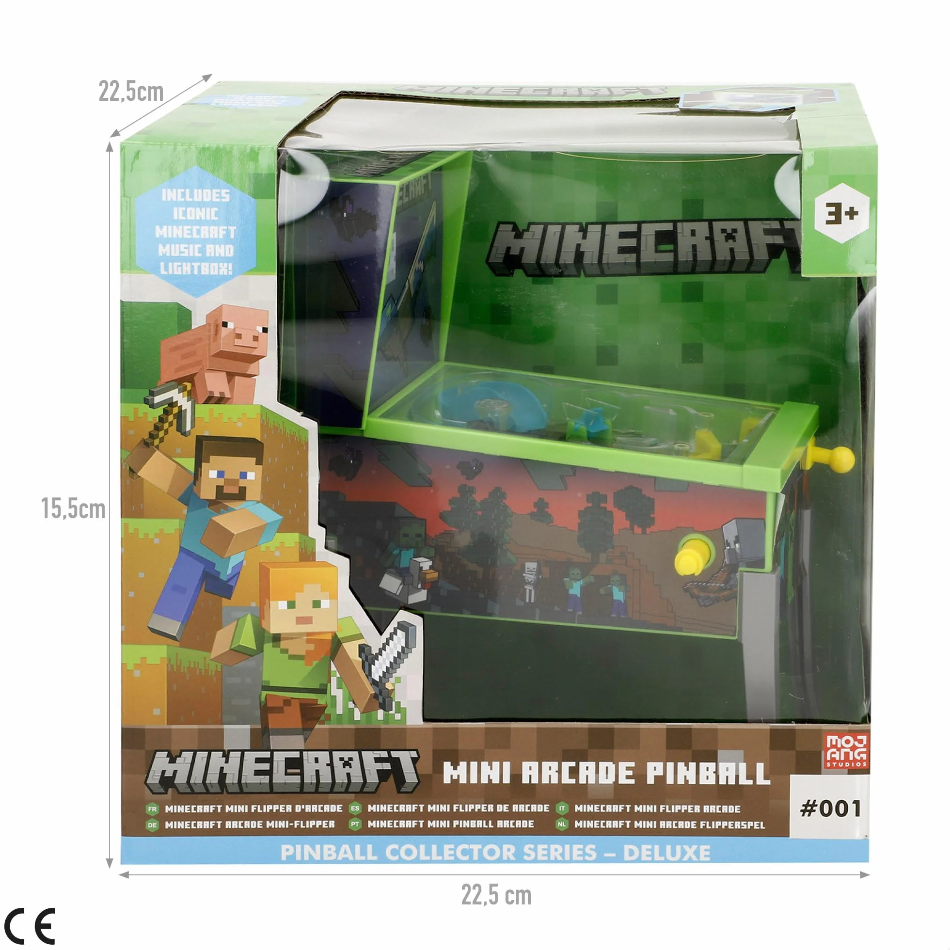 ColorBaby Minecraft Mini Pinball Arcade de Mesa, Luces y Sonido, Dibujos Animados, Juegos de Mesa, Juguetes Retro, Juguete coleccionismo, Recomendado Adultos y niños +3 años (77712)