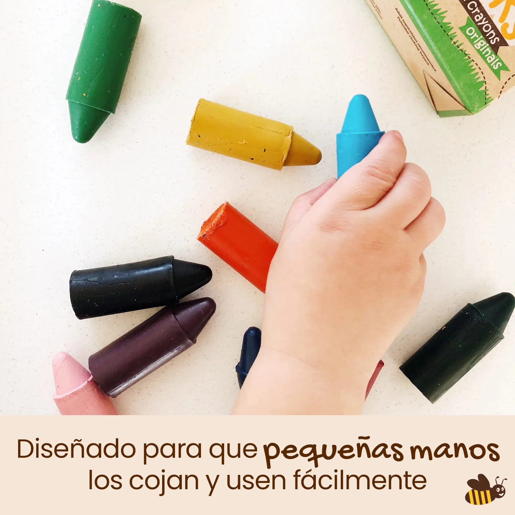 Honeysticks Lápices de cera de abeja 100% puras, naturales, no tóxicos, seguros para niños y niños, hechos a mano en Nueva Zelanda, para 1 año más libro de especies en peligro (12 unidades con libro)