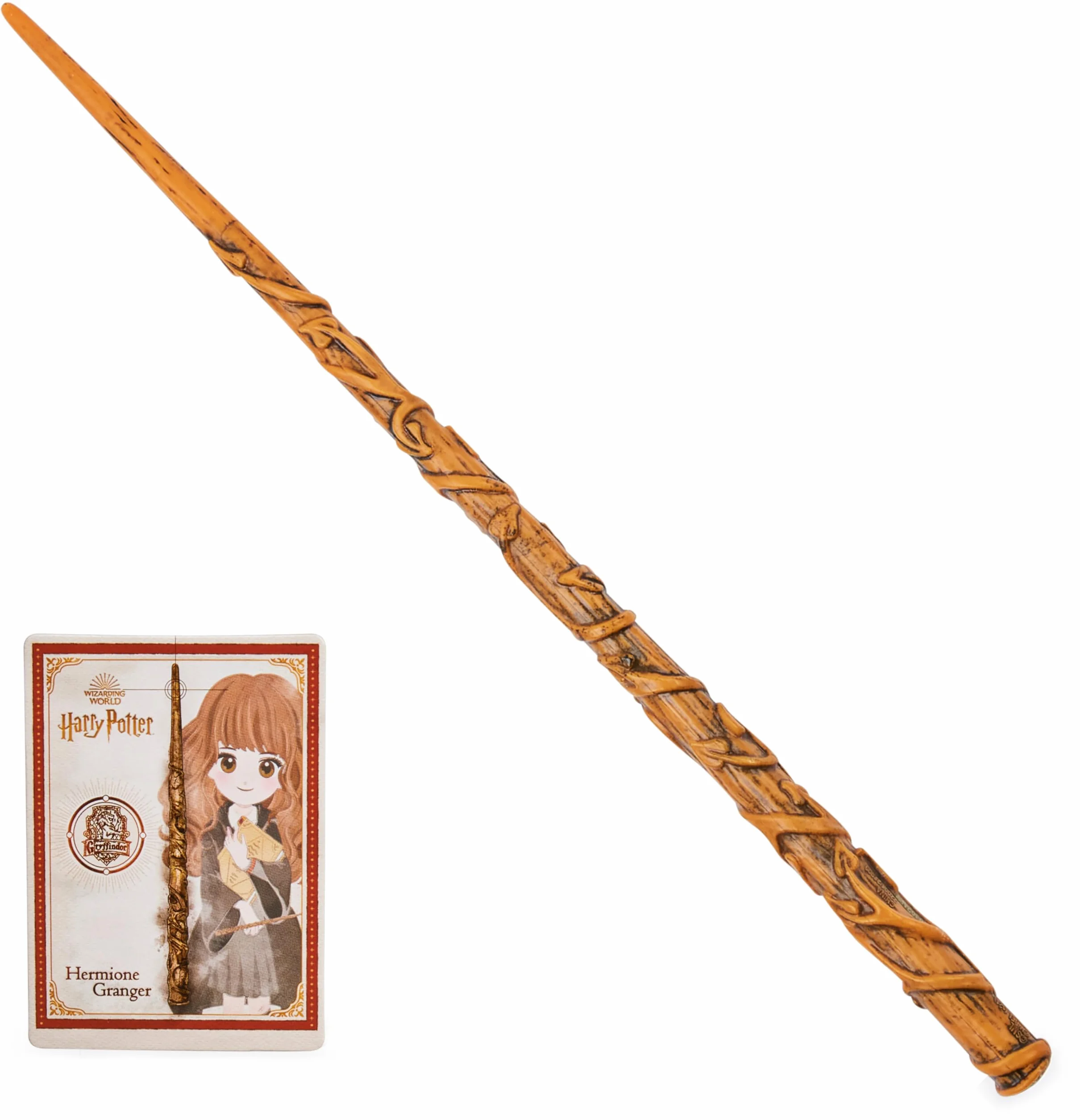 HARRY POTTER WIZARDING WORLD Varita Hermione Granger Deluxe 30 cm con Tarjeta de Hechizo Juguete Niños 6+