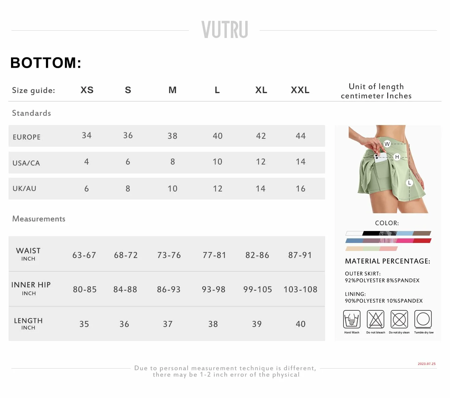 VUTRU Falda de Tenis para Mujer de Cintura Alta con Bolsillos y Pantalón Interior