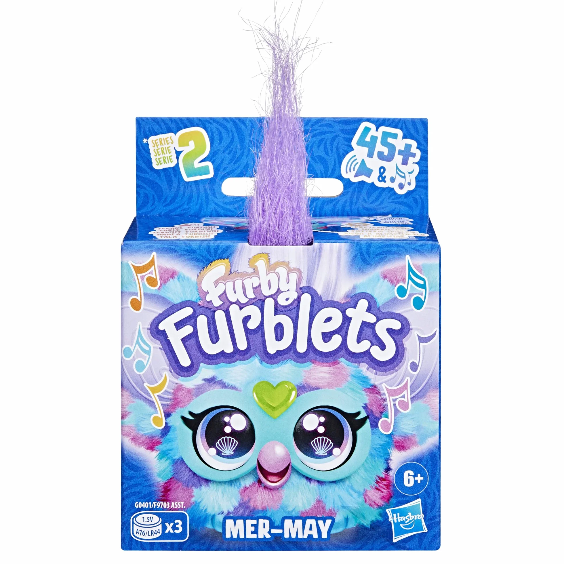Hasbro Furby Furblets, MER-May, Peluche Electrónico, Tamaño Mini, Juguete para Niñas y Niños de 6 Años o Más, Pilas Incluidas, Coleccionable, Fantasía, Accesorios Resistentes, Muñeco para Regalo