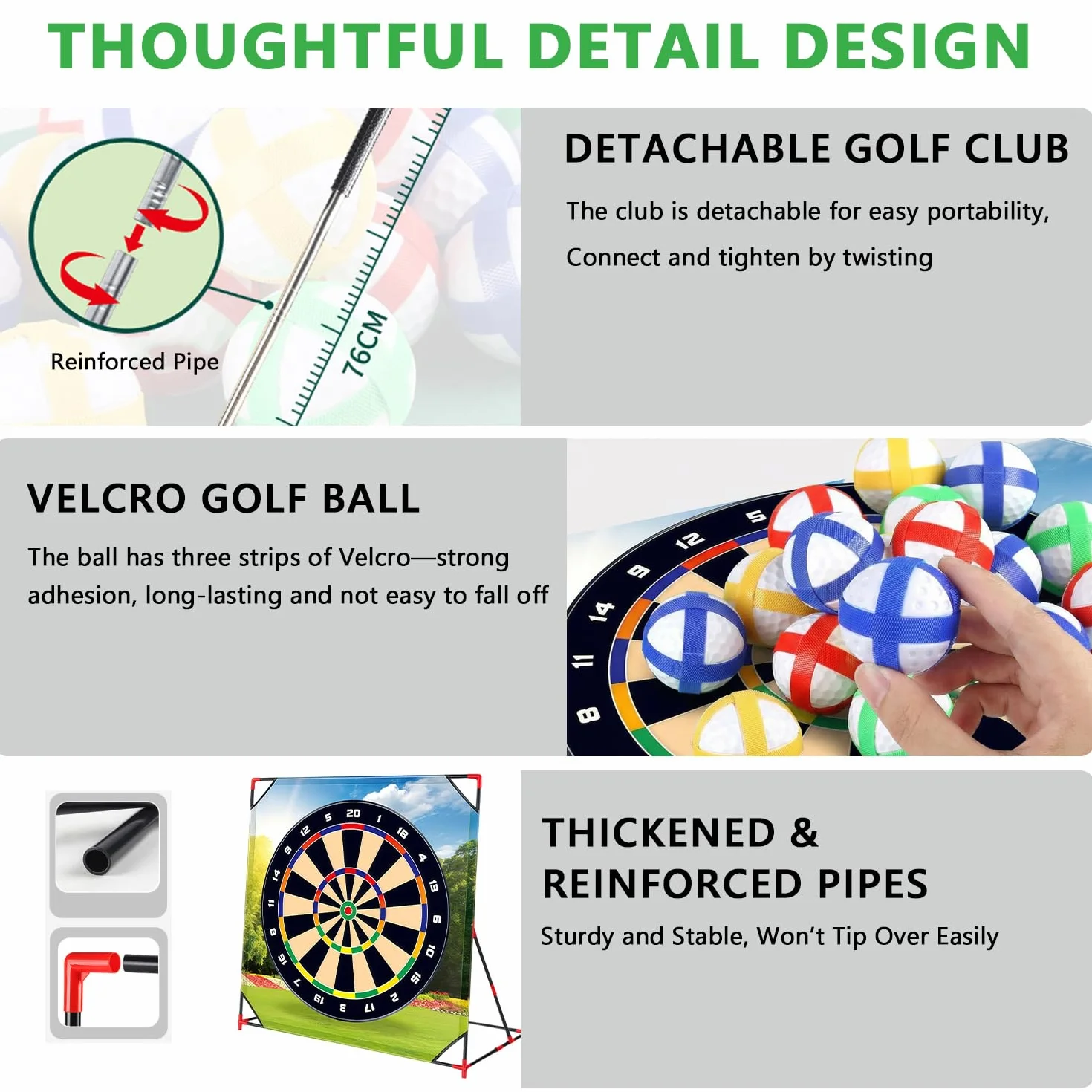 Juego de minigolf, juguetes de golf para niños y adultos, mini maletín de golf, juego de chipping, juego de entrenamiento de golf con 2 palos de golf y 24 pelotas, juego de golf para casa, interior y