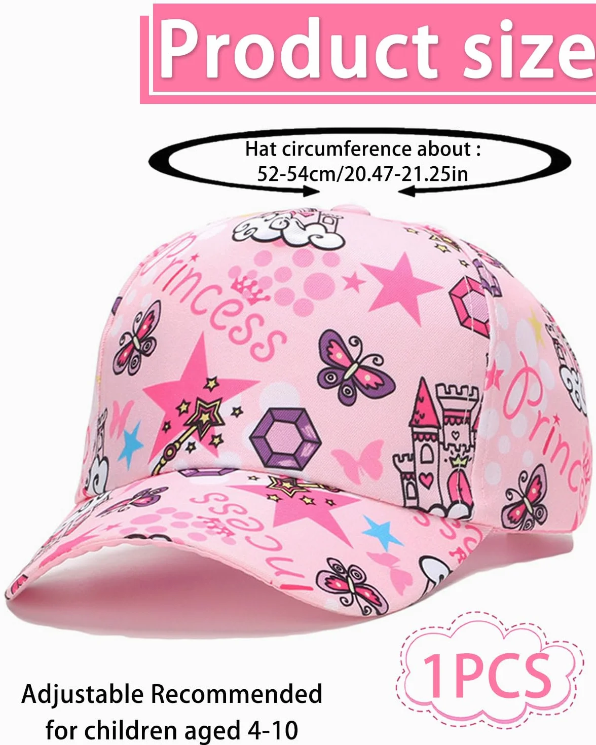 Gorra de Béisbol para Niñas Ajustable Transpirable Verano
