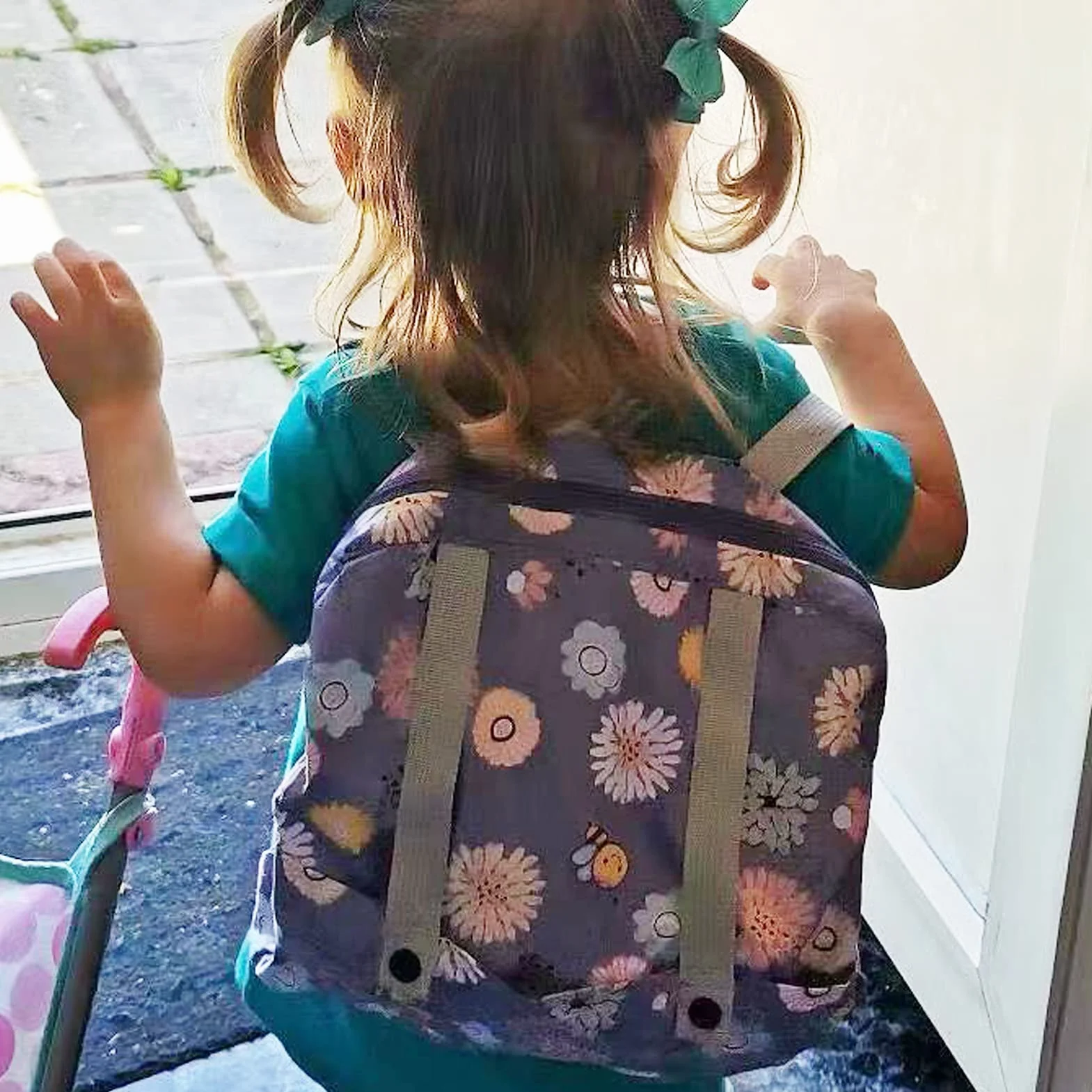 Bebamour mochila porta muñecas 100% algodón infantil Gris Animales