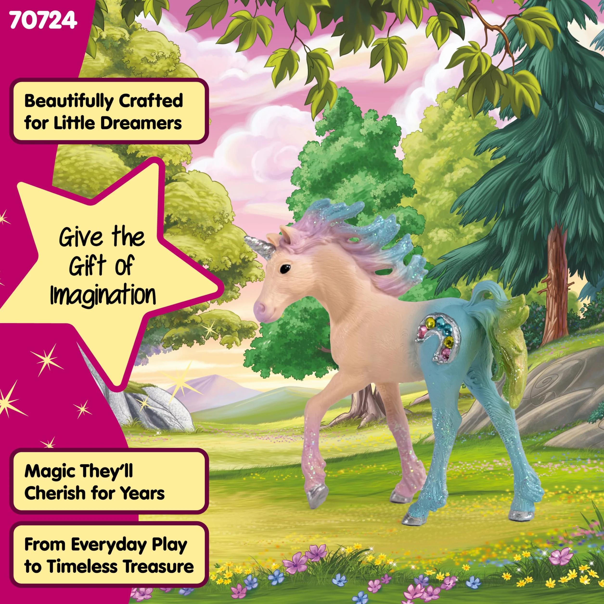 Schleich 70724 Unicorno Algodón de azucar, Potro (bayala®)