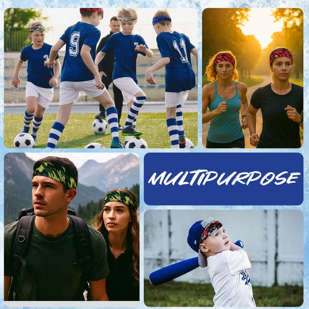 Diadema Deportiva para Niños 4 Piezas, Transpirable, Bandana Elástica para Correr, Bici, Entrenar