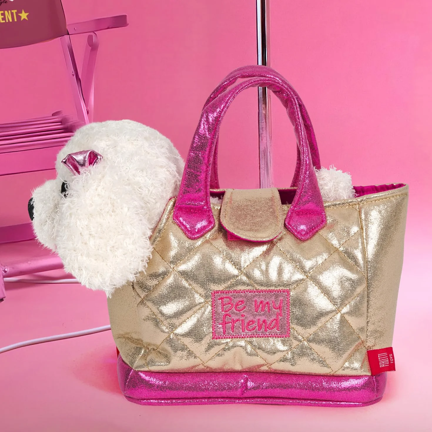PERLETTI Bolso Niña con Peluche Extraíble 30x15x20cm Multicolor Suave Ligera