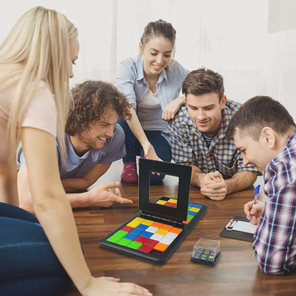 Juegos de Mesa niños,Juego de Mesa de Secuencia Lógica,Juegos de Estrategia para 2 Jugadores,Magic Block Game,Juego Educativo para Niños,Juguetes Niños 8 años +