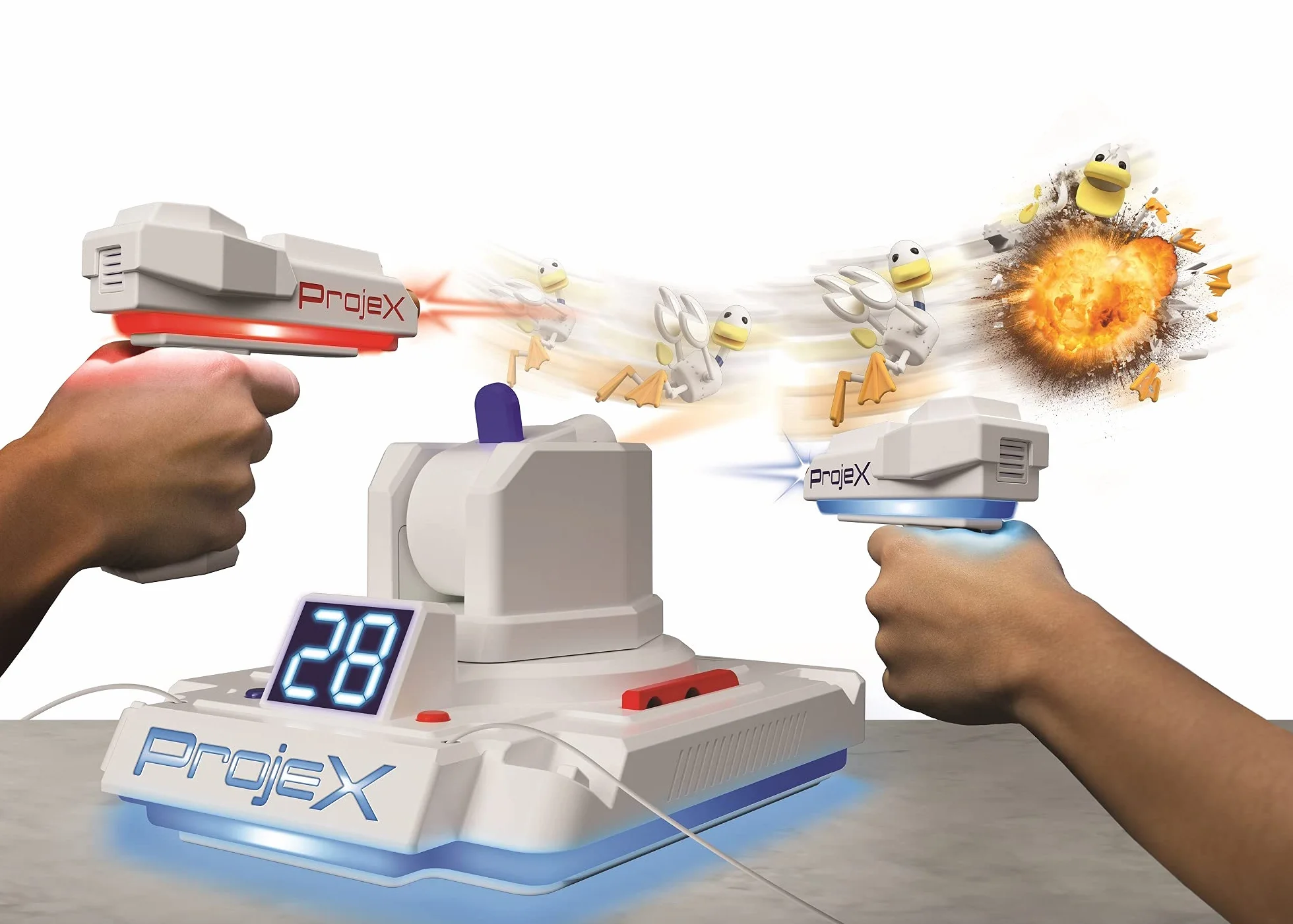 Bizak Projex Proyector de Juegos Arcade, 2 Pistolas Laser, 3 Niveles de Dificultad, Regalo para Niños 6+