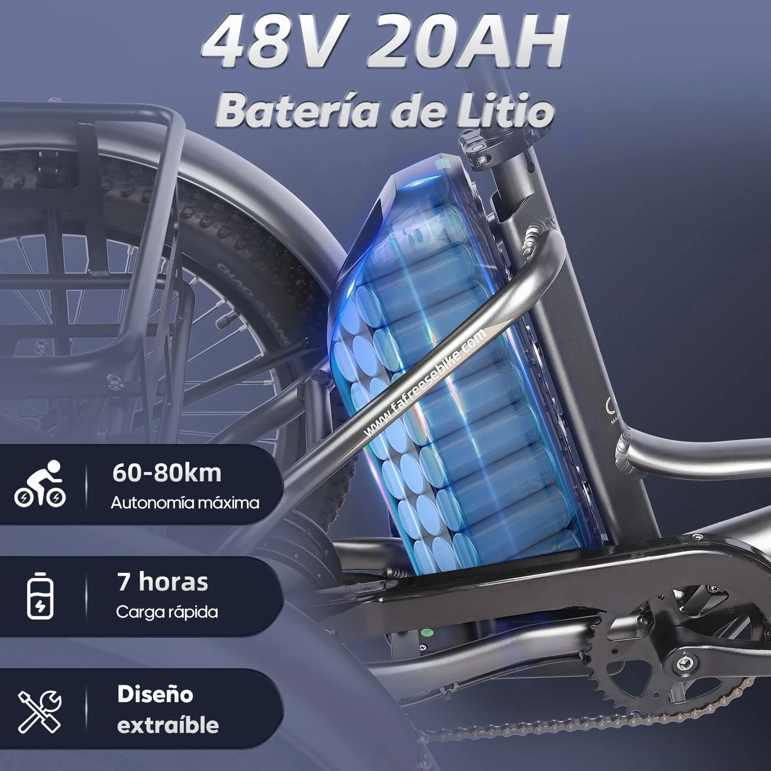 Fafrees Triciclo Eléctrico F20 Mate para Adultos, Plegable 20" x 3", Batería de 48 V/20 Ah, Frenos Hidráulicos, Triciclo de Carga Eléctric 250W, Alcance 115km