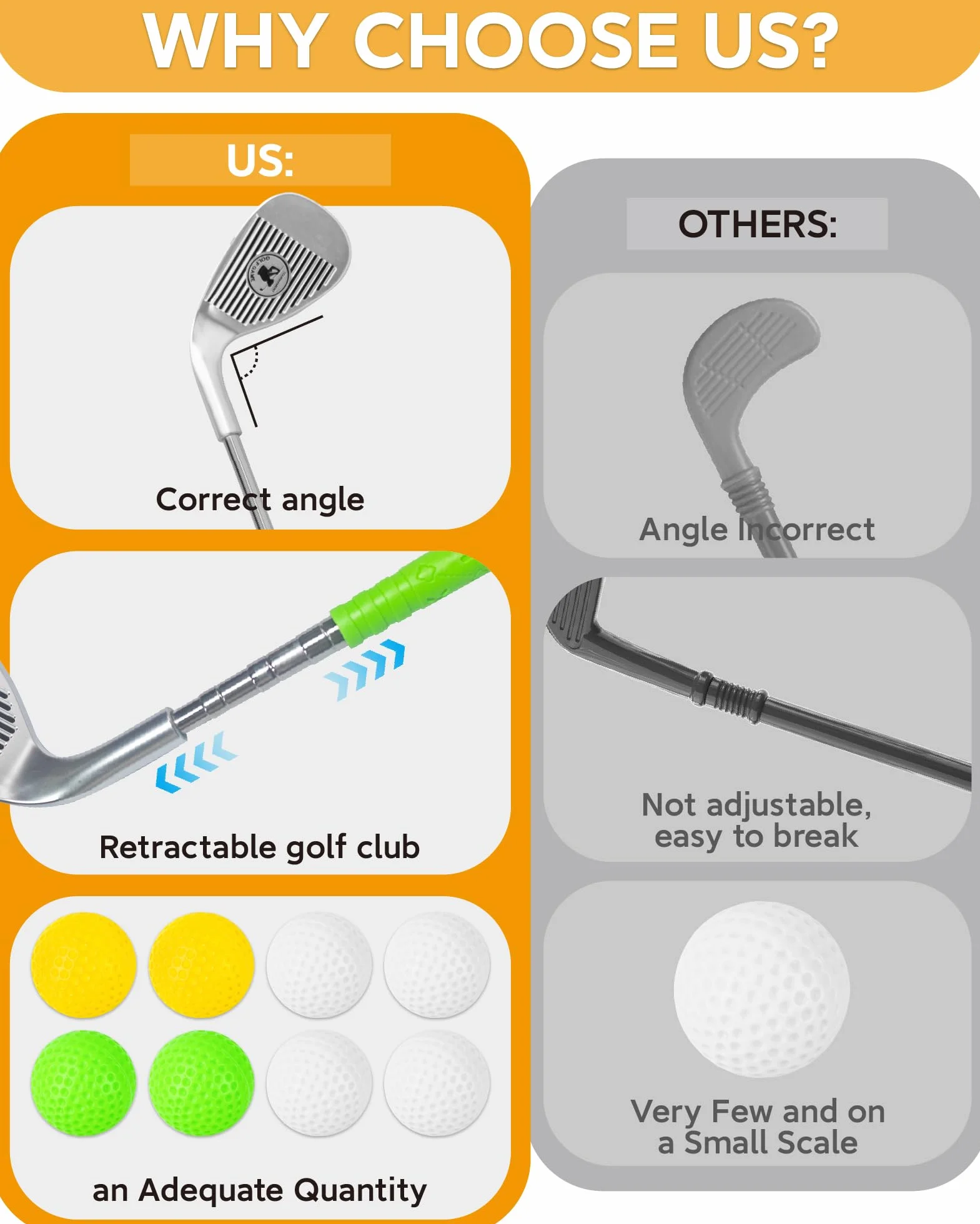 Set de Mini Golf para Niños con Devolvedor Automático de Bolas, Juegos de Golf Interior y Exterior con Pelotas Noctilucent Luminosa LED, 3 Palos Telescópicos, Regalo para Niños y Niñas desde 3 Años