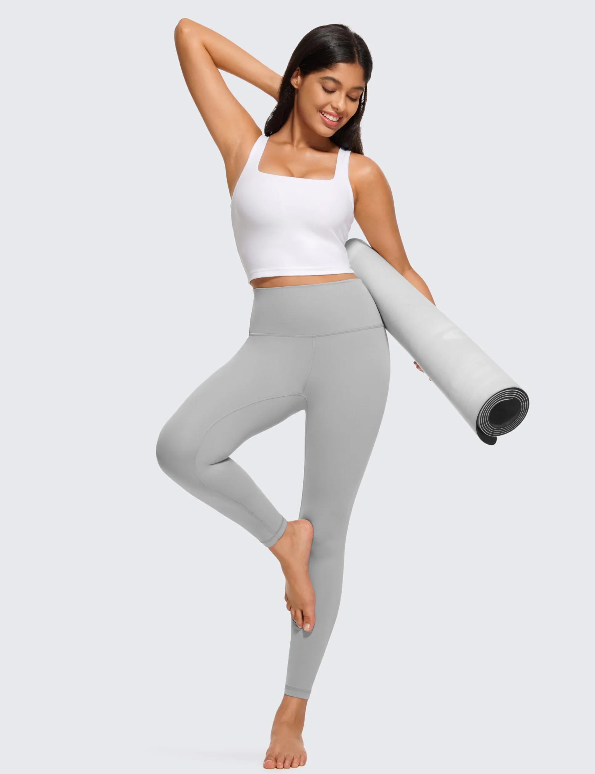 CRZ YOGA Butterluxe Sujetador Deportivo Cuadrado Cuello Palangre Yoga Acolchado Tanque Tops