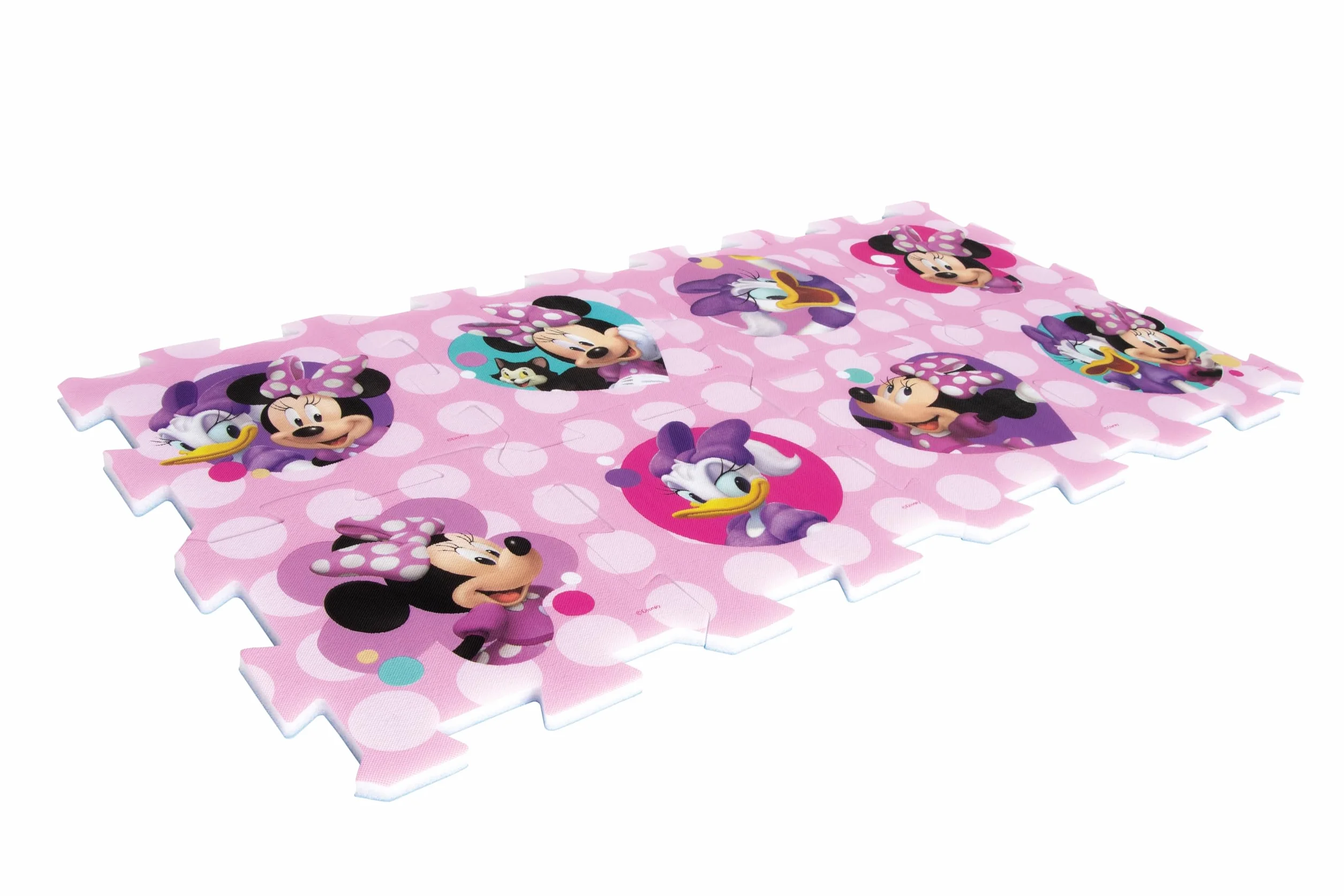 ARDITEX - Juego de Alfombra en Forma de Puzzle Fabricado de Foam de Disney Minnie y Daisy - 111x57cm - Color Rosa