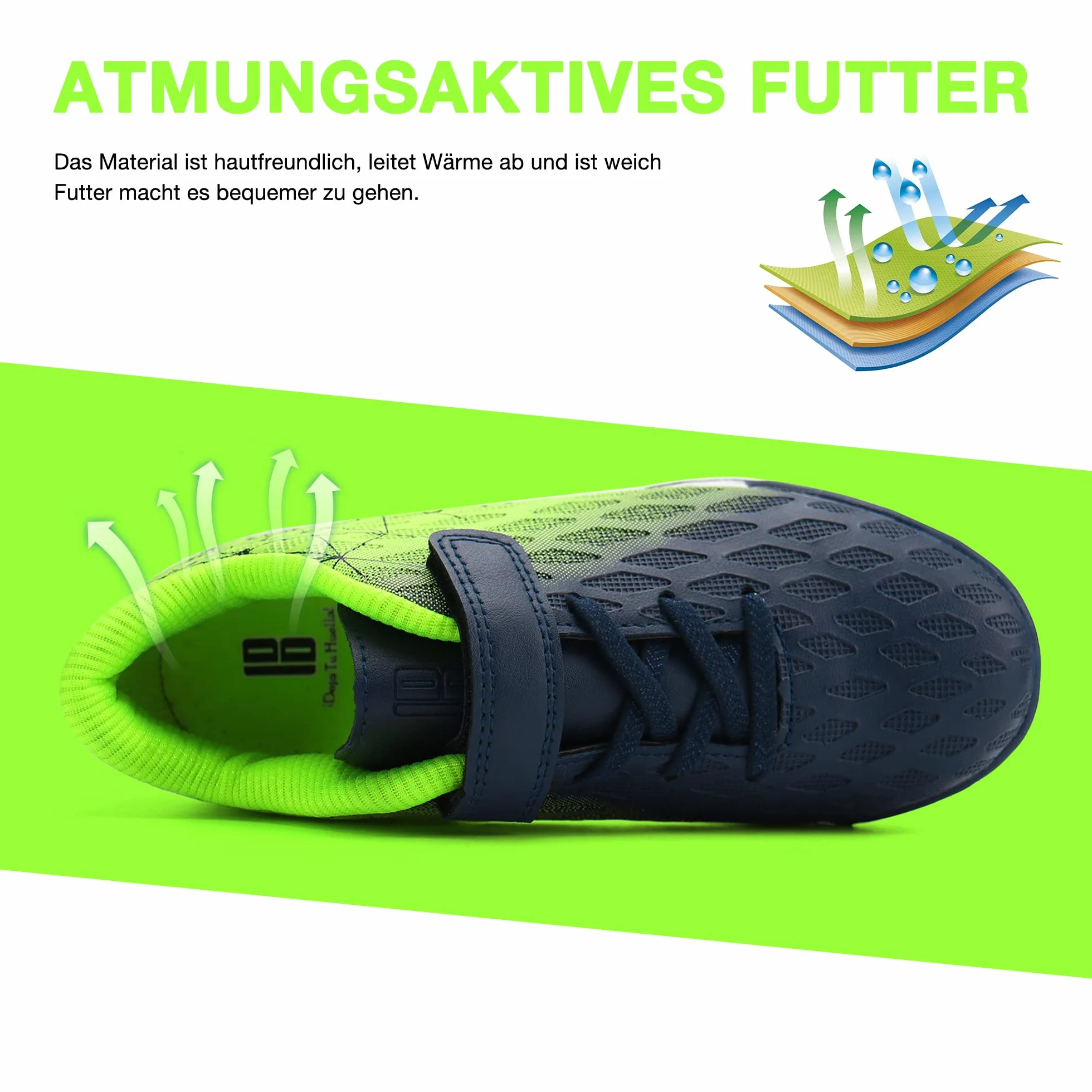 JABASIC Hallen Botas de fútbol para niños y niñas césped artificial