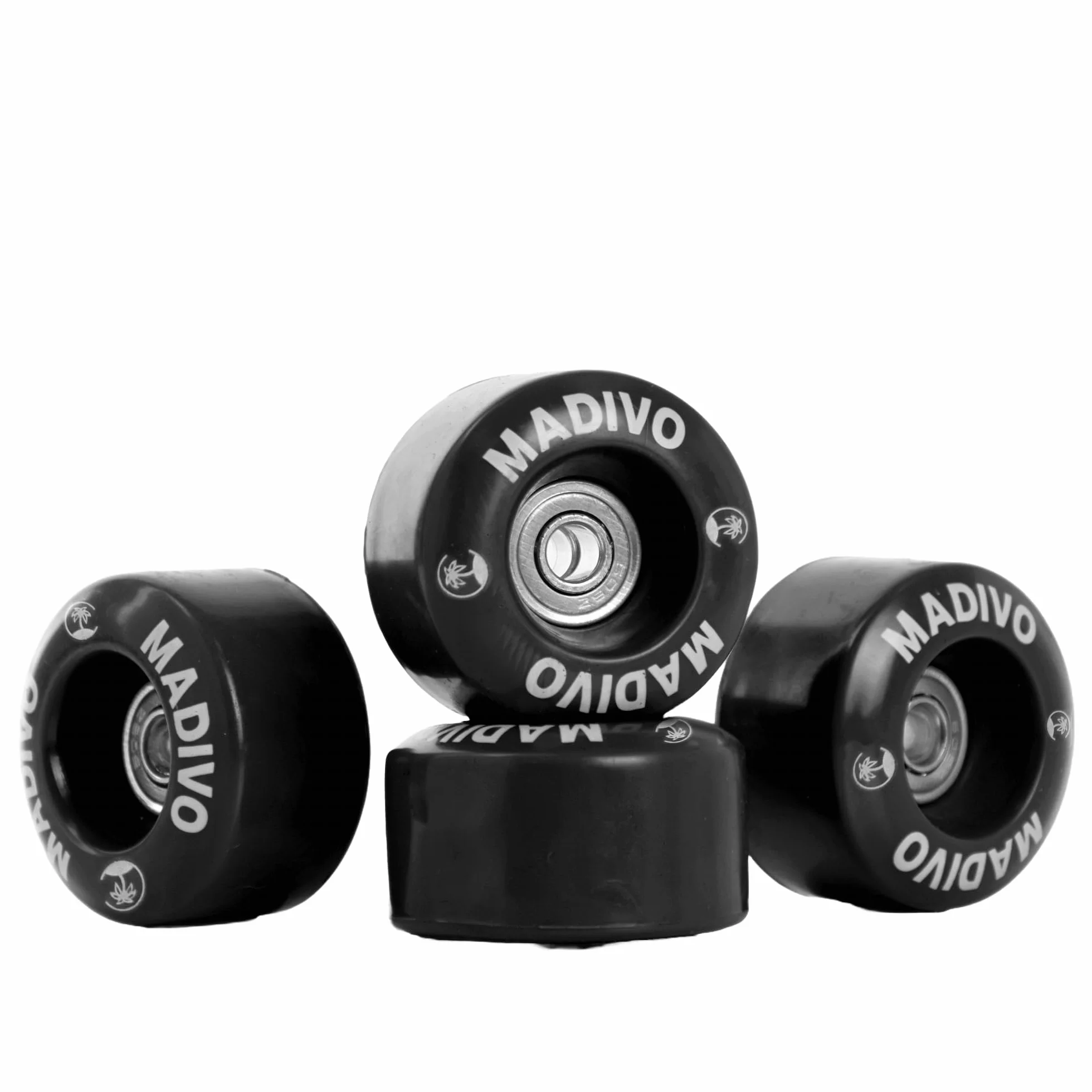 MADIVO Ruedas de repuesto 54 mm x 32 mm 82A ABEC-7 rodamientos para Quad Skates Negro Juego de 4