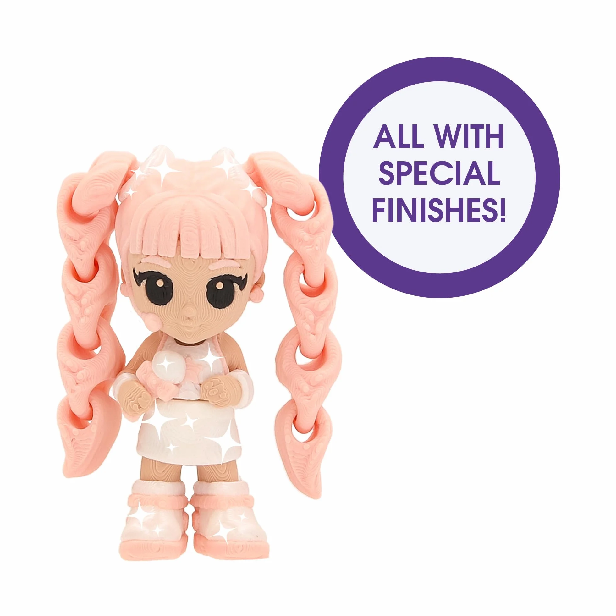 K-POP IDOL PALZ 3D Pack de 3 Yura, Nari, Yuni Figuras Coleccionables Altamente Articuladas con Cabello Intercambiable Juguete para Niños a Partir de 3 Años