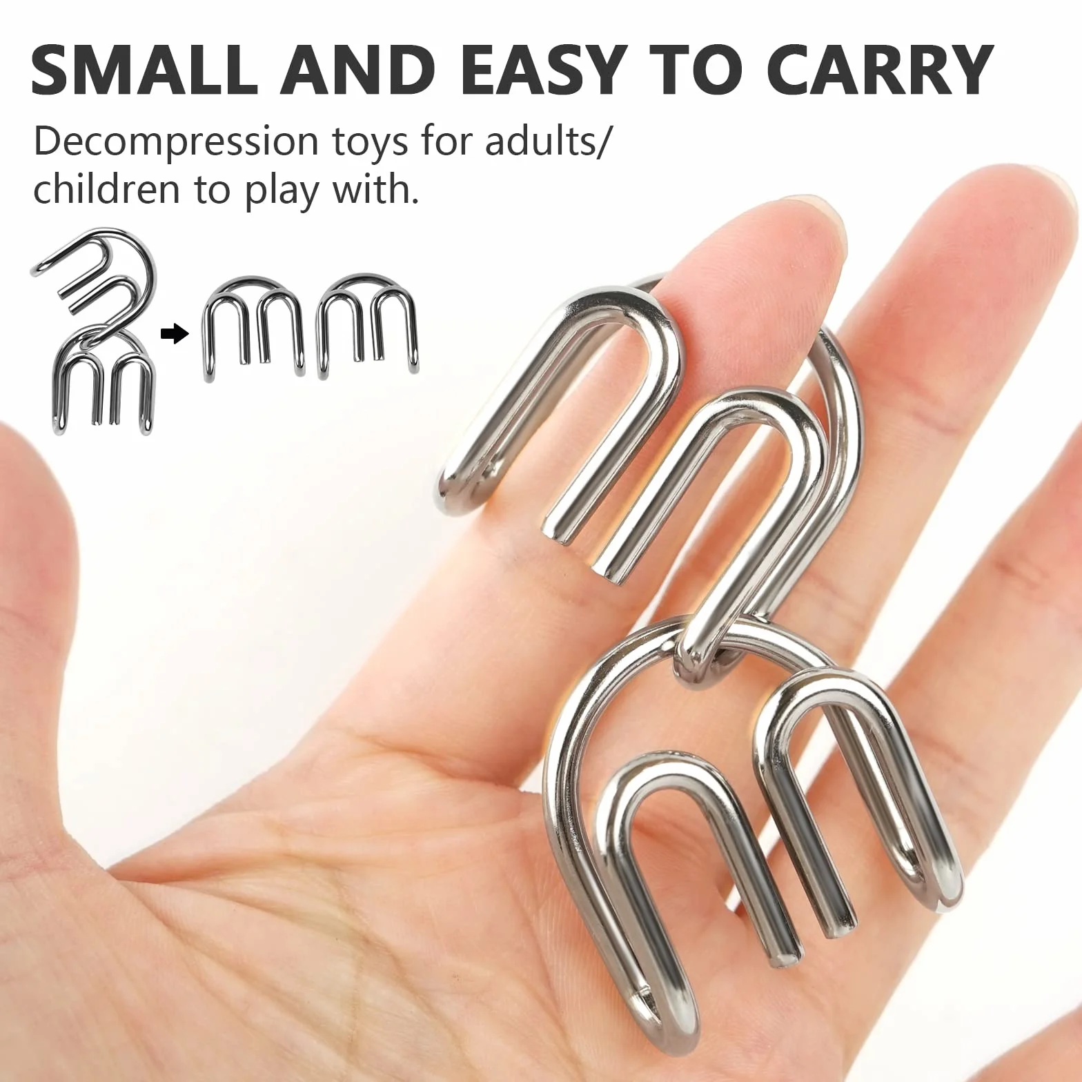 15 Piezas Rompecabezas de Metal, Juegos de Ingenio Rompecabezas Metal Classic Mini IQ Puzzle, Juguetes Inteligencia Educativos Regalo para Adultos Niños Adolescentes