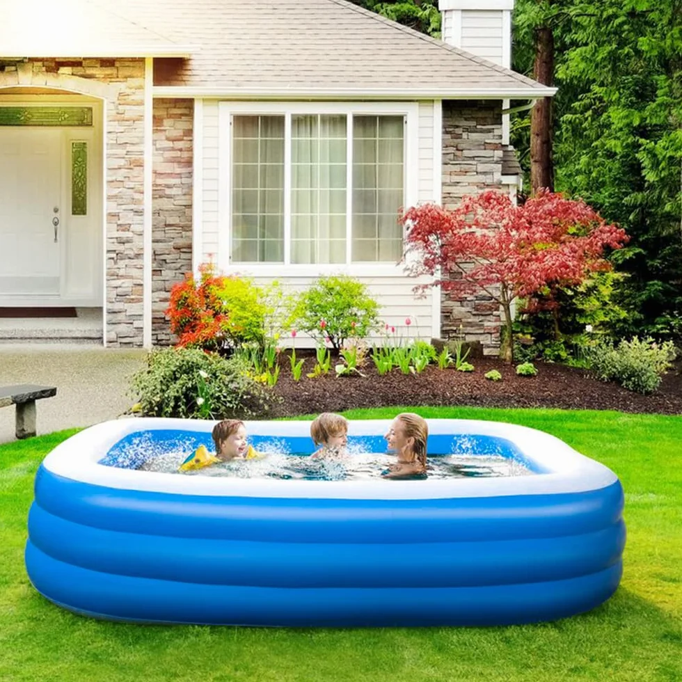 GALAXYER Piscina Hinchable, Piscina Hinchable Familiar de 3 Anillos para niños pequeños y Adultos, Piscina de jardín Exterior Interior, 210 x 135 x 60 cm