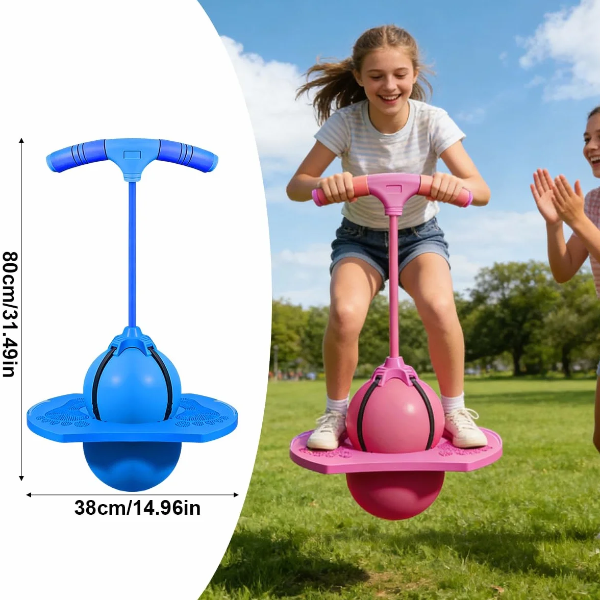 Pelota de Salto de Pogo, Pogo Balón de Salto, Pelota de Salto de Equilibrio, para Entrenar el Equilibrio, usable en salón, terraza y jardín, con Bomba (Rosa)