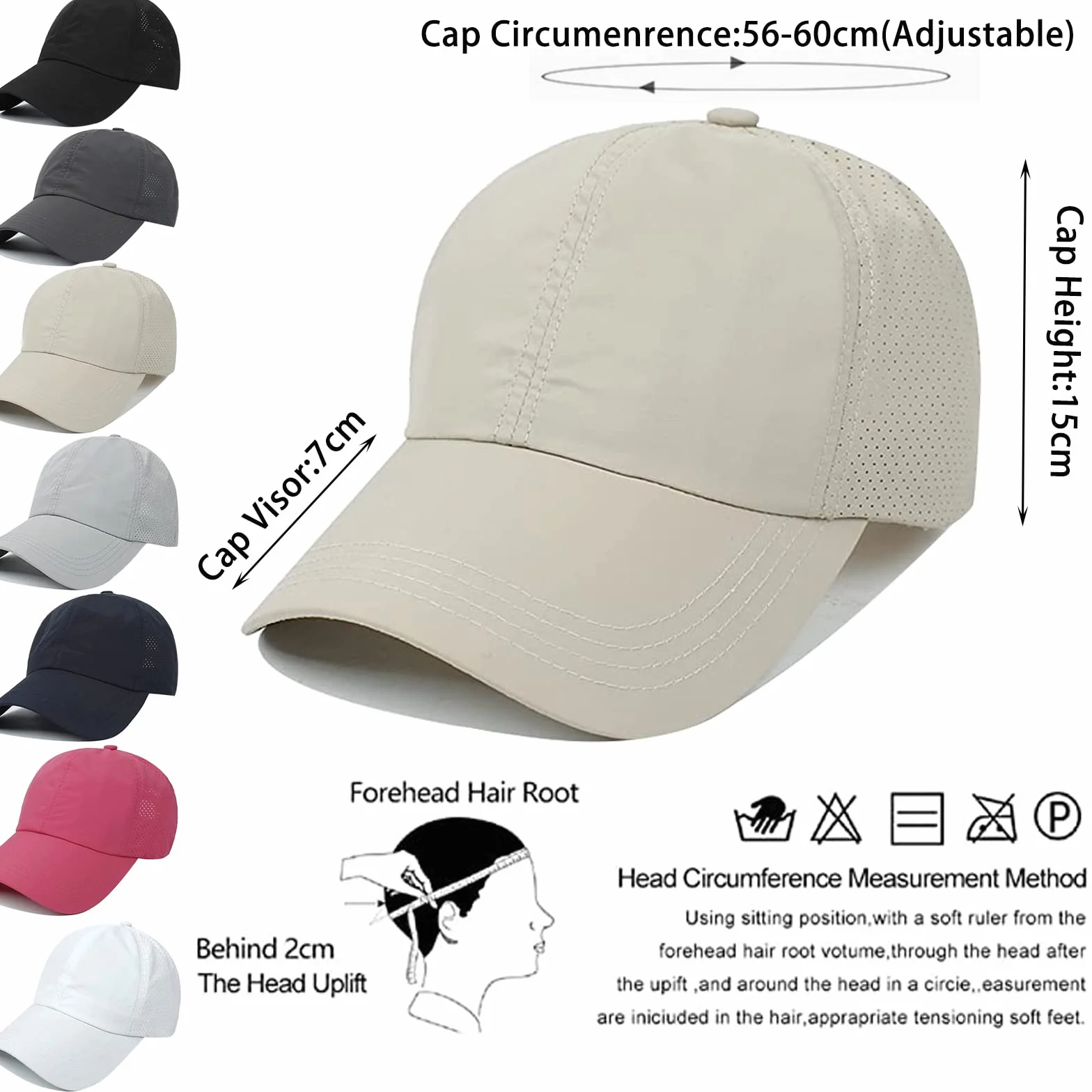 Gorra de Béisbol Mujer Cola de Caballo, Ponycap High Messy Bun, Transpirable Secado rápido Deporte